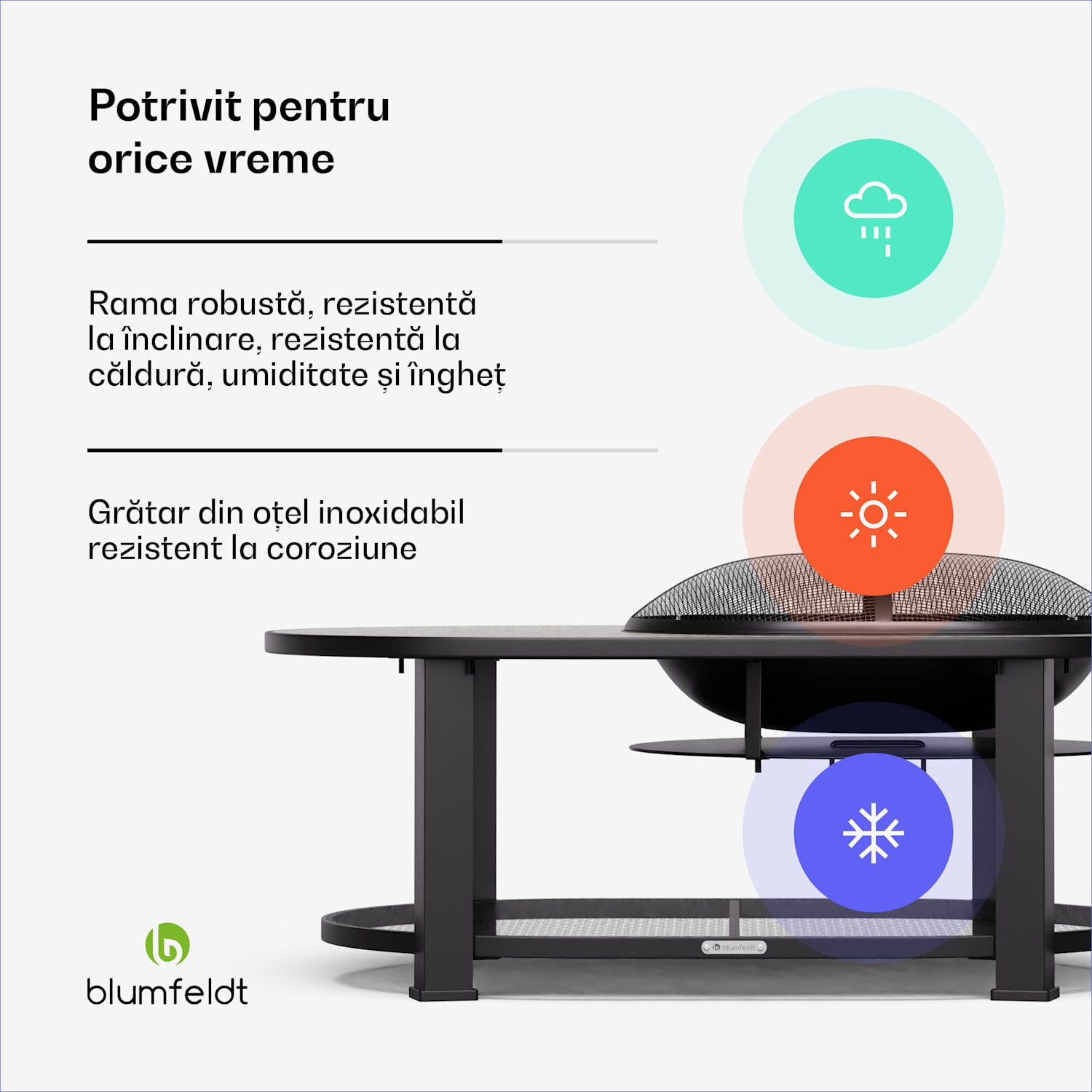 Merano Circolo L, șemineu 3 în 1,cu funcție grill, poate fi folosit ca masă Eliptic | Piatră gri