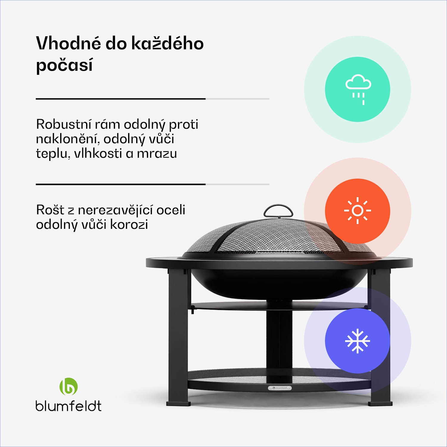 Merano Circolo 3 v 1, ohniště s funkcí grilu, lze použít jako stůl Oválný | Světle šedá