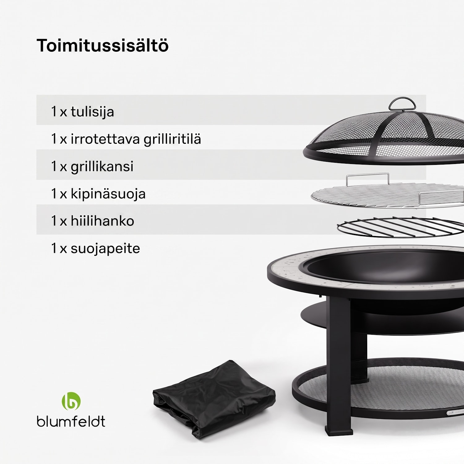 Merano Circolo 3 in 1 -tulimalja grillitoiminnolla, käytettävissä pöytänä halkaisija 87 cm Soikea | Vaaleanharmaa