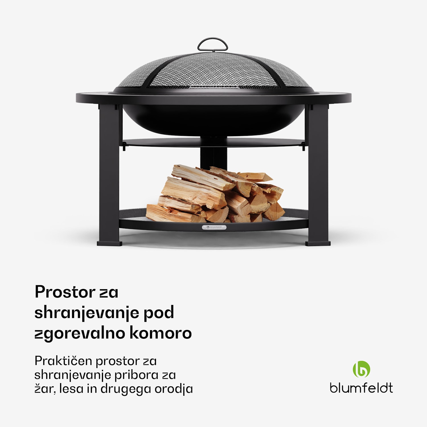 Merano Circolo 3 v 1, ognjišče s funkcijo žara, ki se lahko uporablja kot miza Ovalna | Svetlo siva