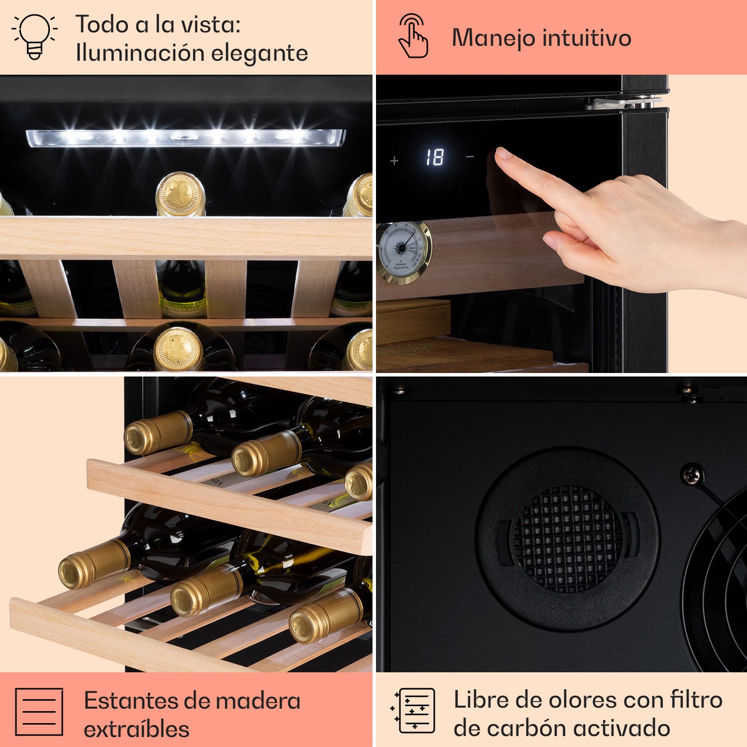 El Dorado 89 Humidor & Vinoteca táctil 89 L LED  89 litros | Negro