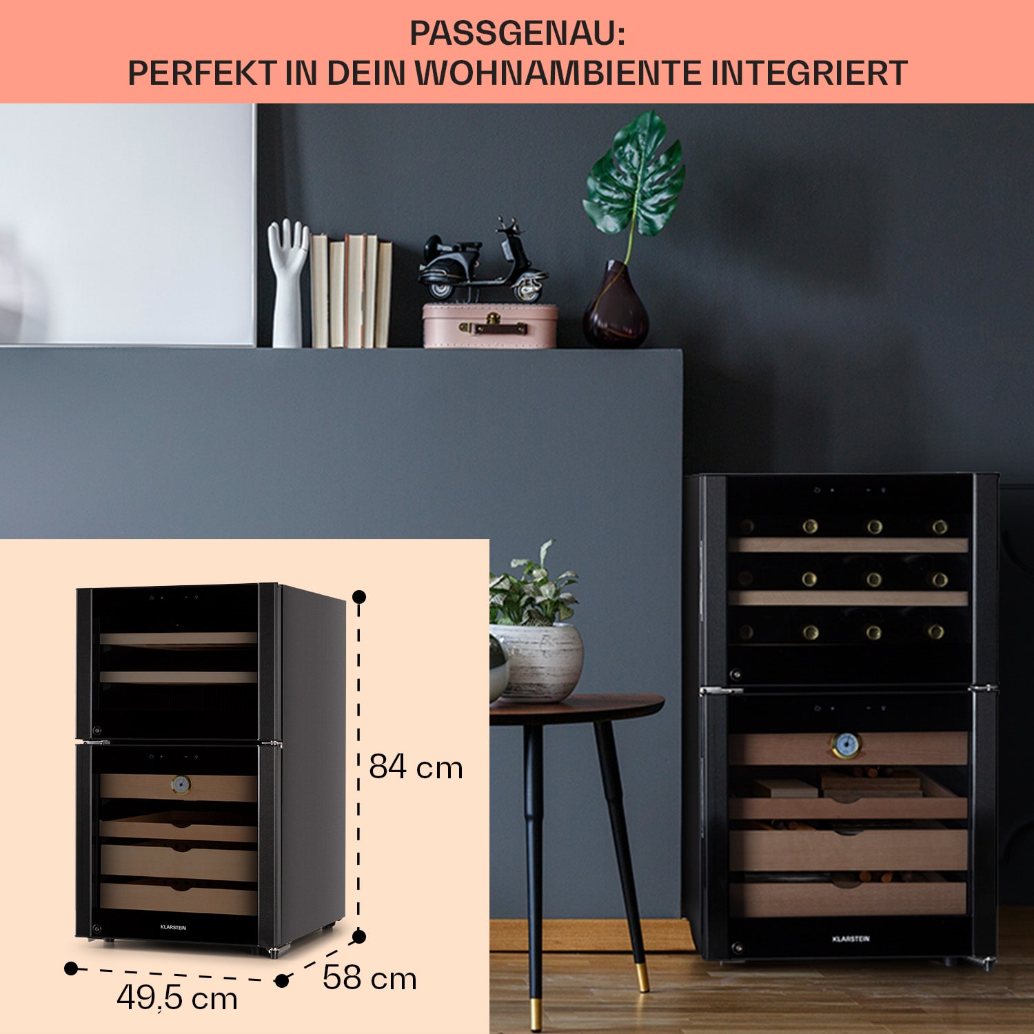 El Dorado 108 Humidor & Weinkühlschrank Touch 108L LED  108 Liter | Schwarz
