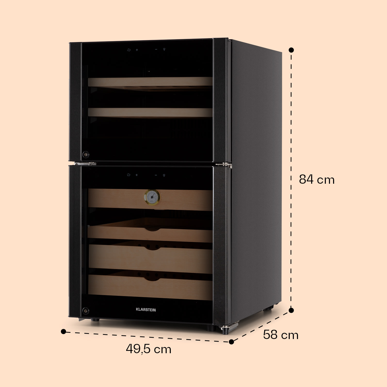 El Dorado 108 humidori & viinikaappi kosketus 108 l LED 108 litraa | Musta