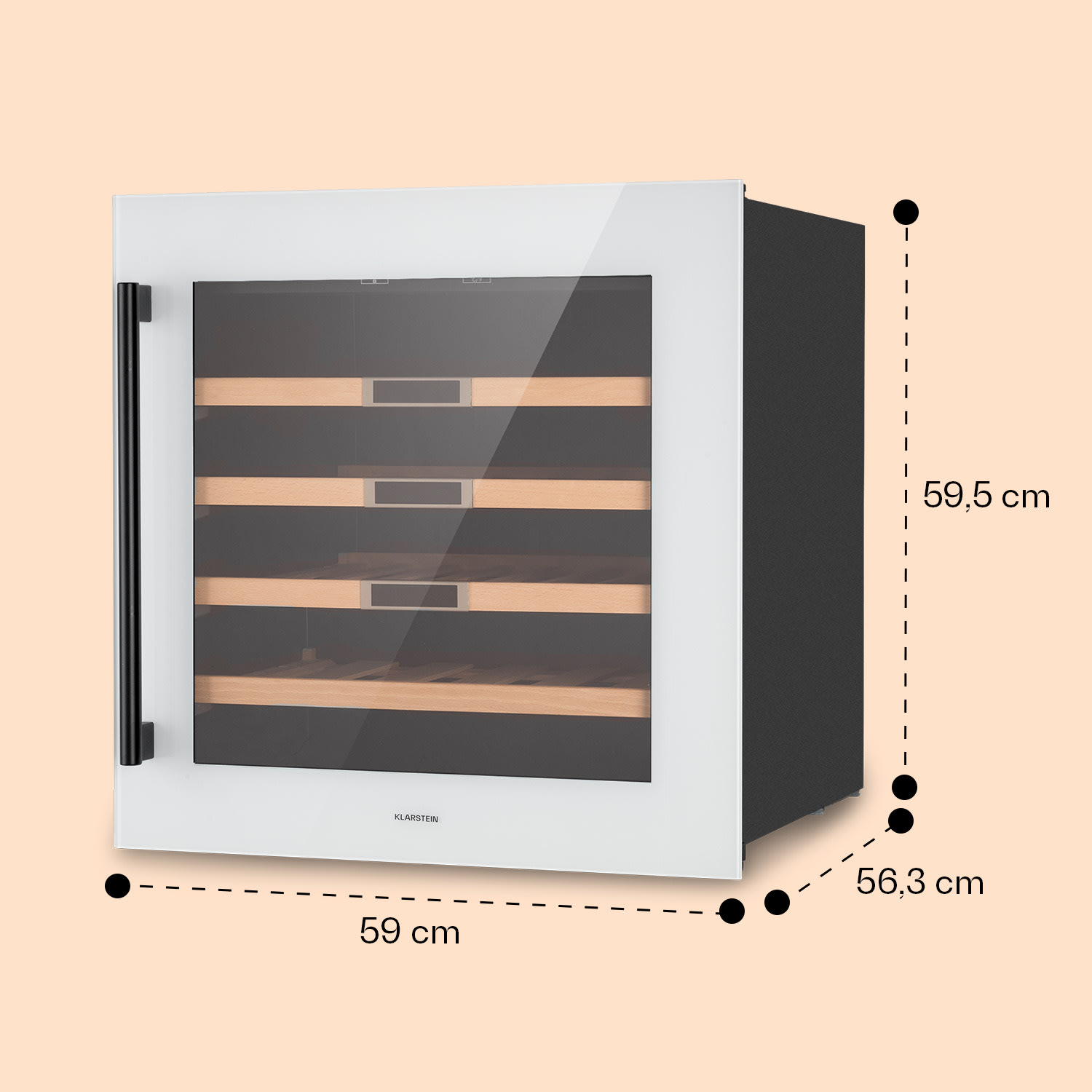 Vinsider 36 Built-In Uno Vinoteca empotrable 36 botellas 92 L Acero inoxidable 55 cm | 36 botellas | Blanco