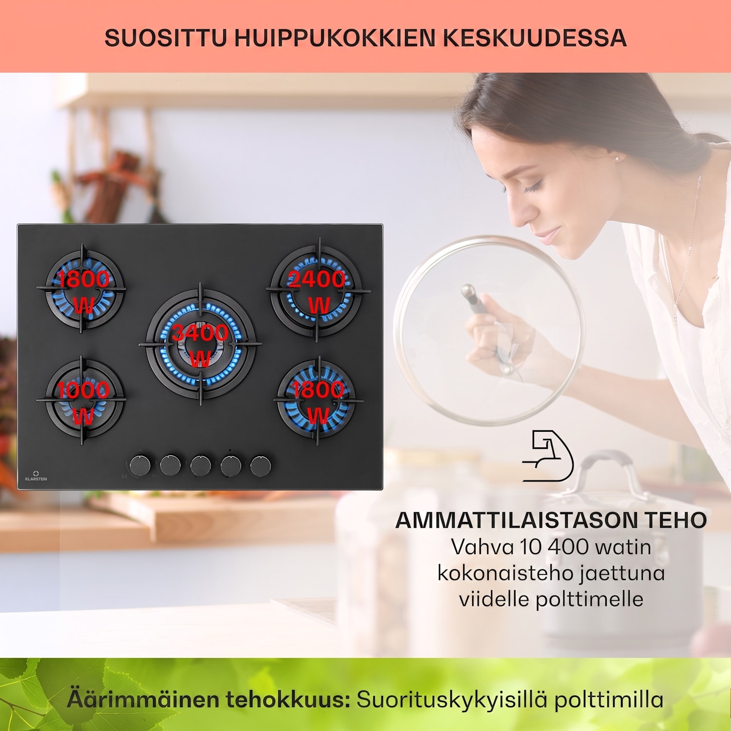 Firetale-kaasuliesi 5-liekkinen 70 cm alumiinipoltin sis. letkun ja paineensäätimen 70 cm | Lasi | Musta