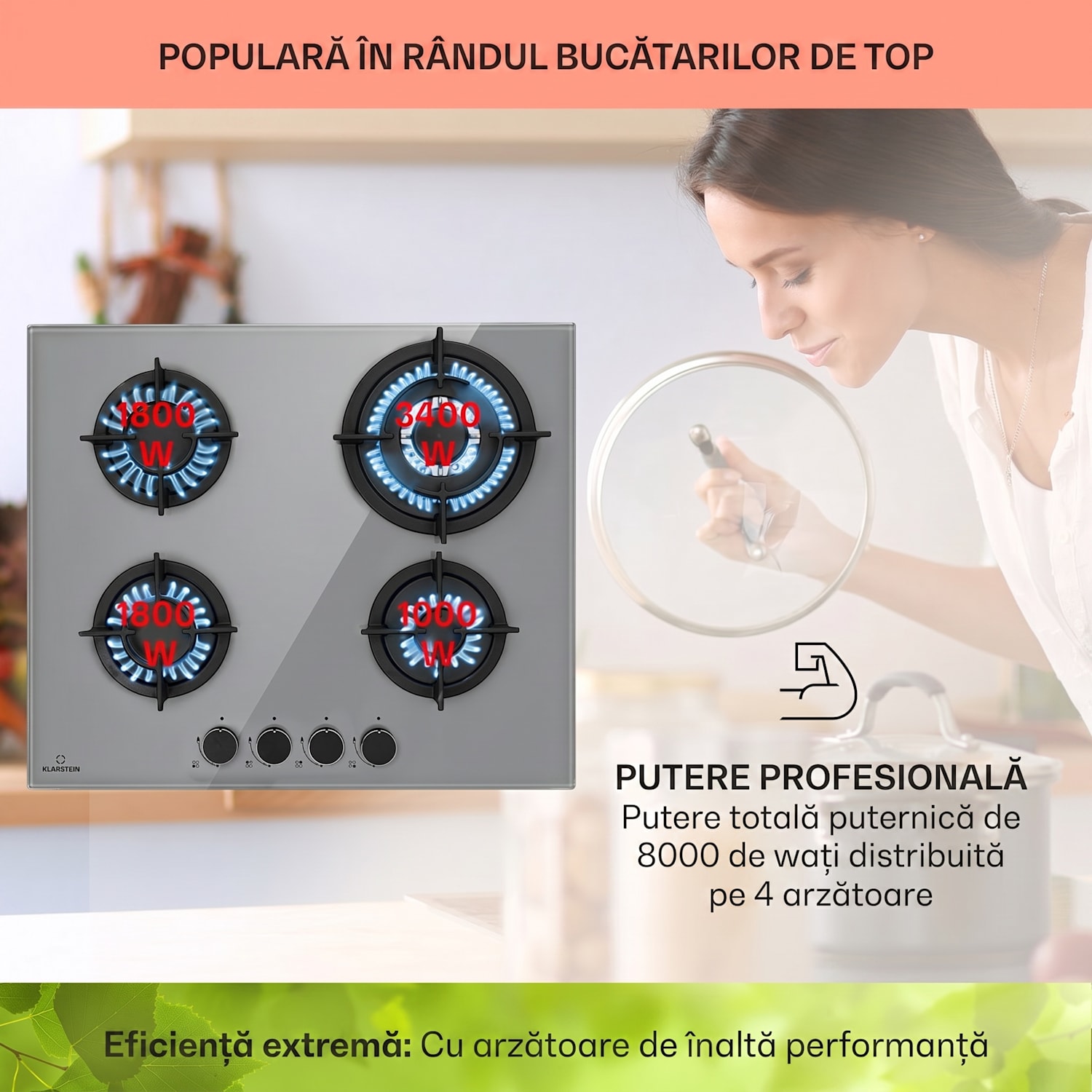 Firetale, plită cu gaz, 4 arzătoare, arzătoare din aluminiu, inclusiv furtun și reductor de presiune 60 cm | Sticlă | Gri