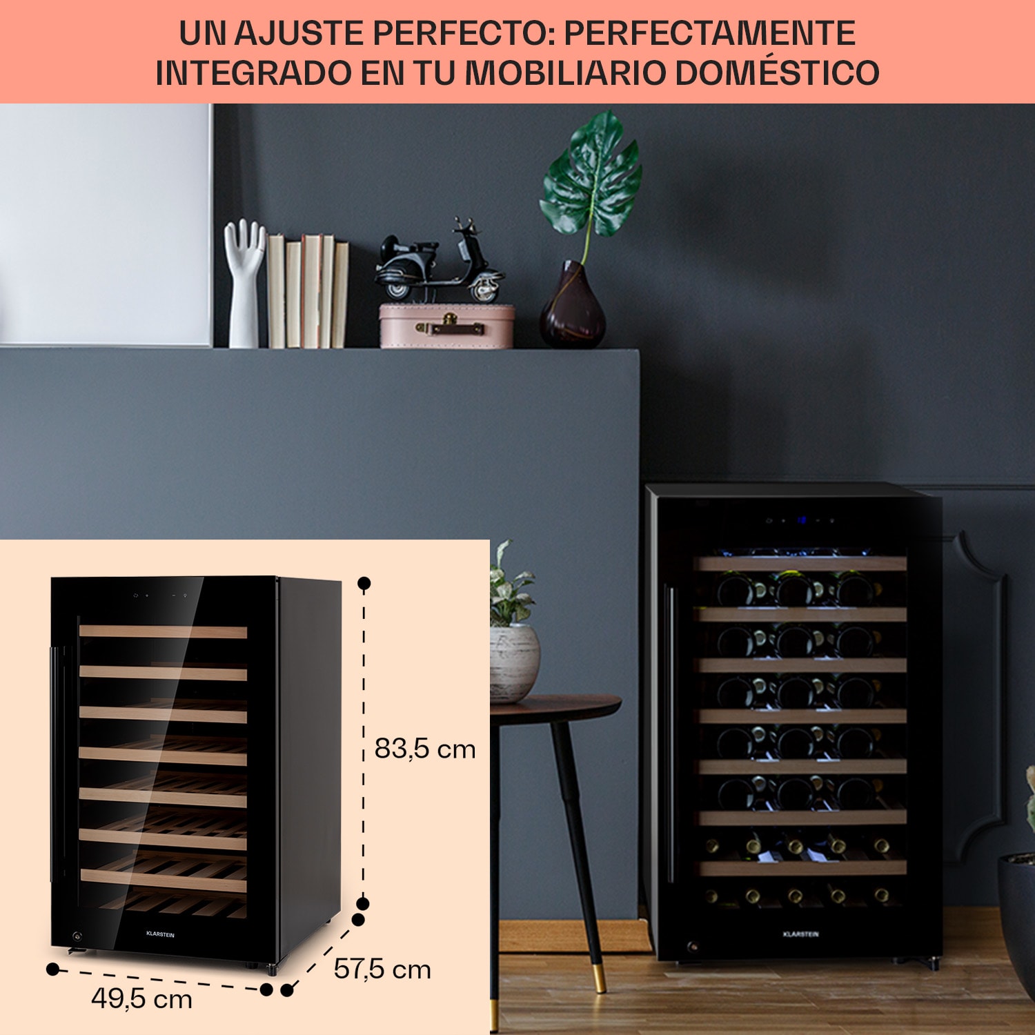 Barossa 50 Uno Vinoteca 1 zona 120 litros/50 botellas Pantalla táctil 1 zona de refrigeración | 52 botellas