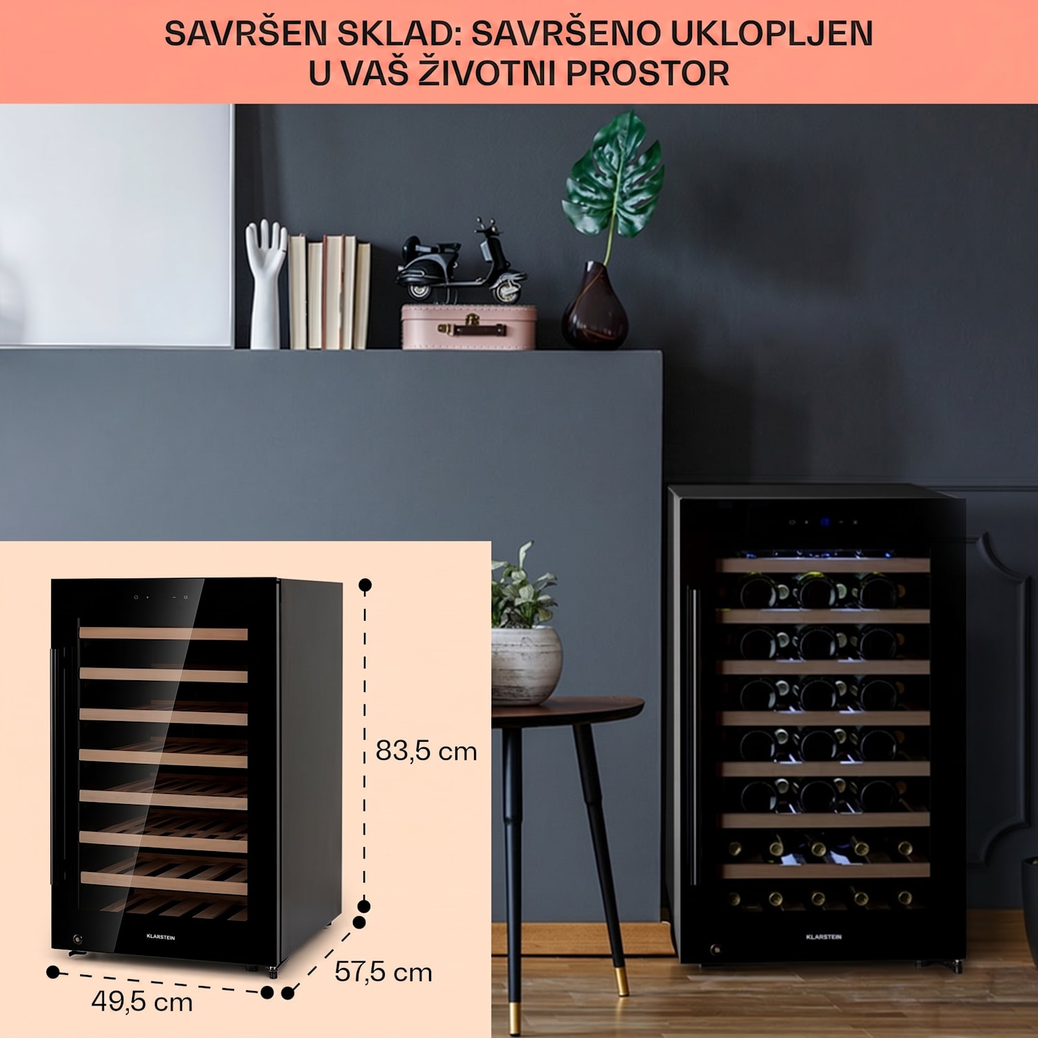 Barossa 50 Uno, hladnjak za vino, 1 zona, 120 litara/52 boca, ekran osjetljiv na dodir 1 | 52 boce