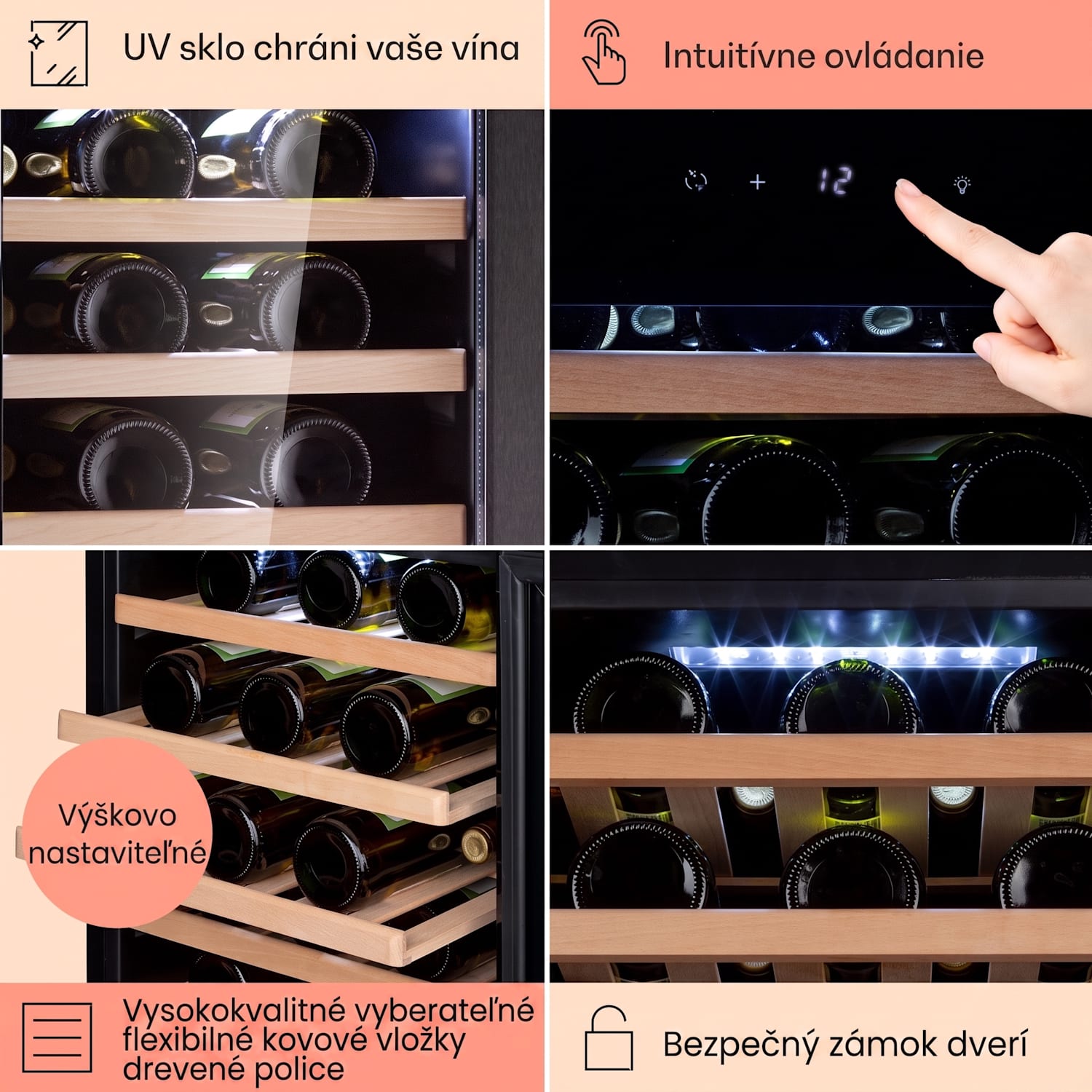 Barossa 50 Uno, vinotéka, 120 l, 52 fliaš, 1 zóna, dotykový displej 1 chladiaca zóna | 52 fliaš
