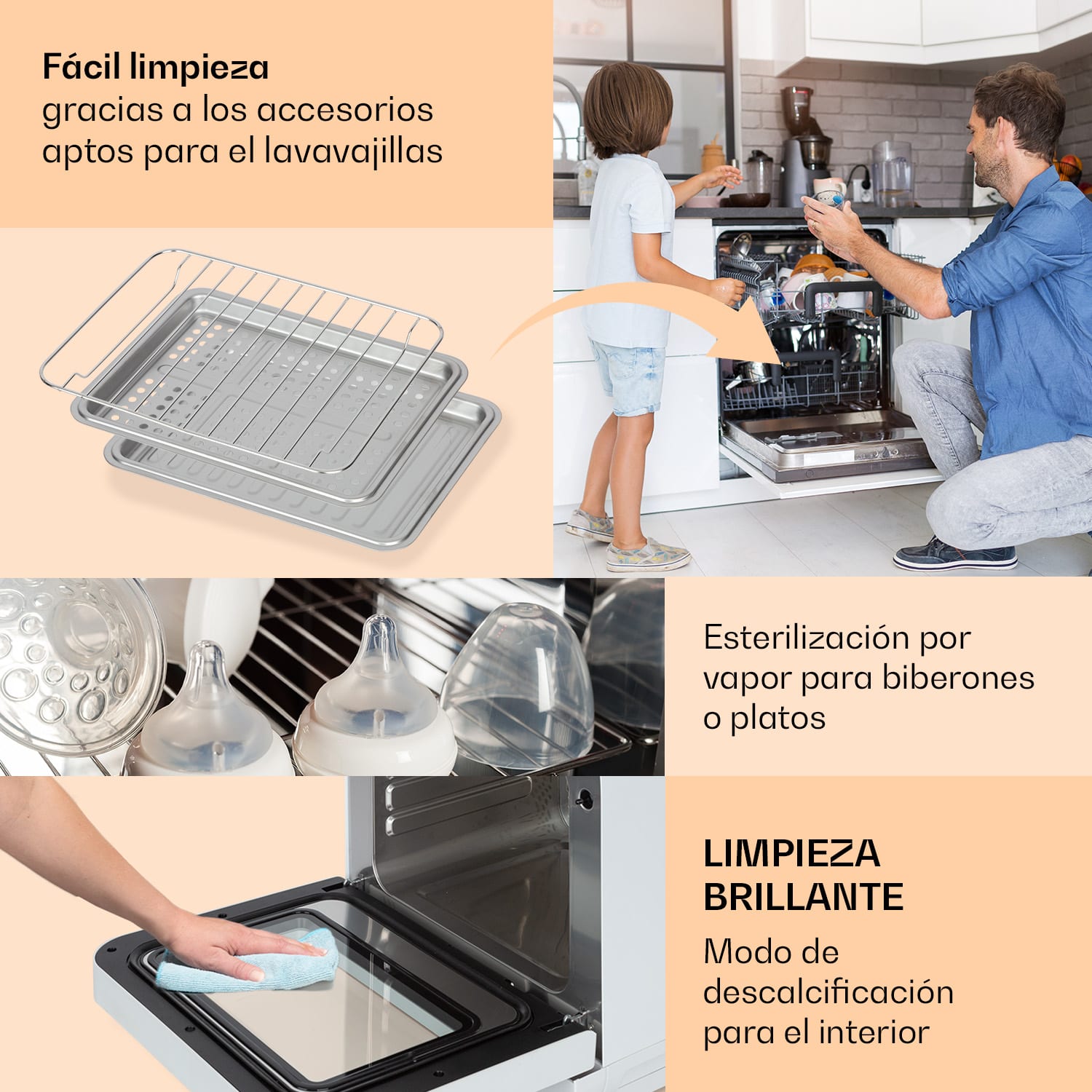 Vita Pro Hot Air Deep Fryer con cocción vapor 2450 W 18 litros 14 programas 800 ml depósito de agua Blanco