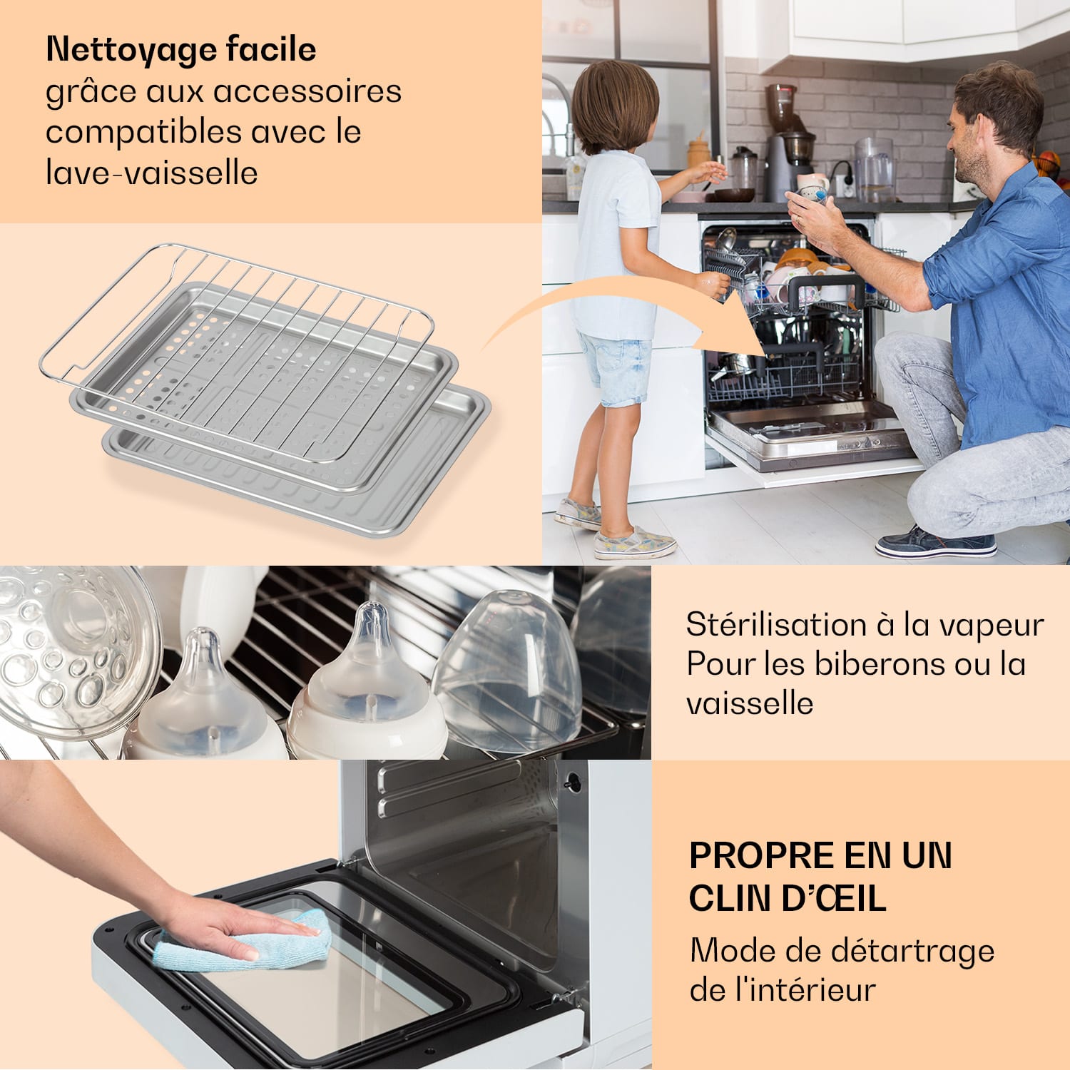 Vita Pro heteluchtfriteuse incl. stomen 2450 W 18 liter 14 programma's 800 ml watertank Wit