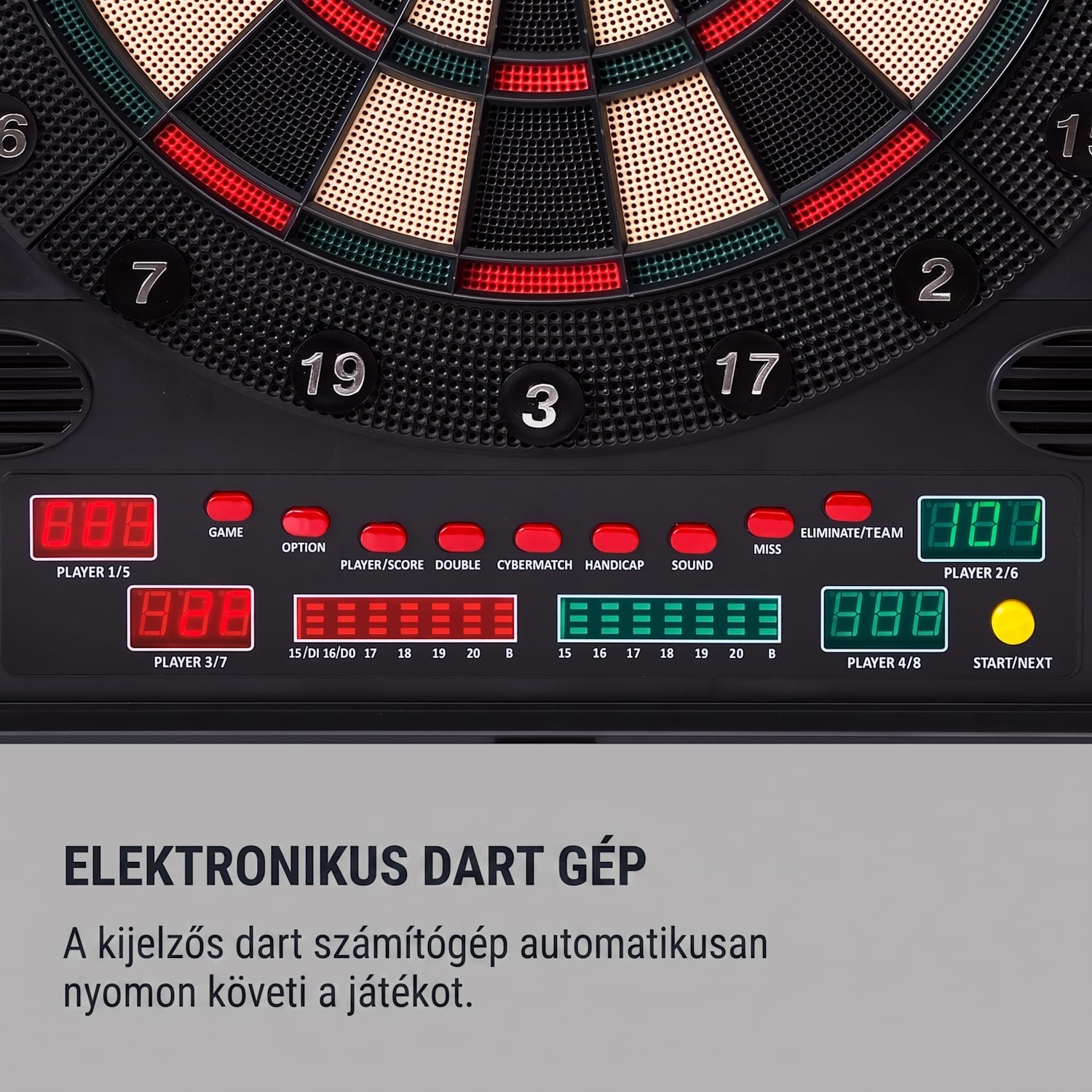 Dartmaster 180 darts elülső ajtóval 12 darts és 24 darts hegy tápegység fali konzol Multi