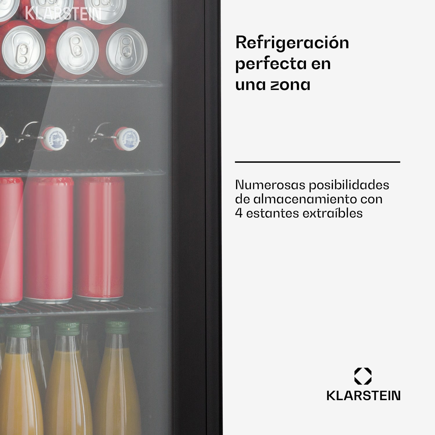 Beercave 115 koelkast 115 ltr 4 schappen 3-voudig geïsoleerde glasdeur touch 115 ltr | Zwart