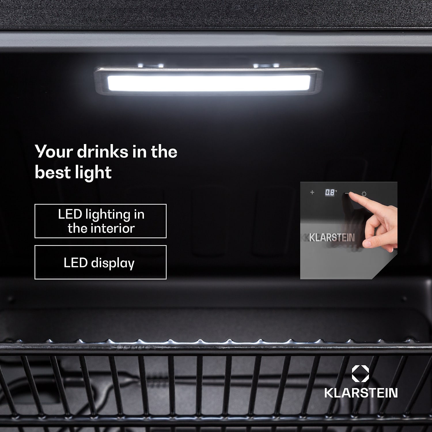 Beersafe 115 Hladilnik 115 ltr 4 police Trojna izolirana steklena vrata Na dotik 