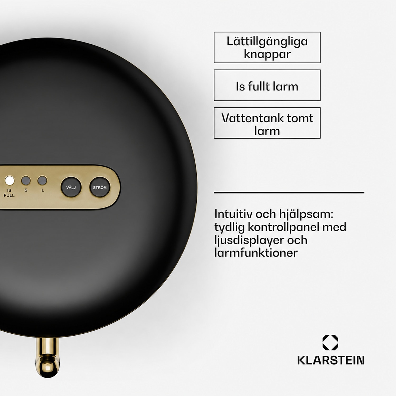 Passau Ismaskin 2 storlekar 15 kg/24 h automatisk rengöring 2,3 L | Svart / Antik Guld Metallic