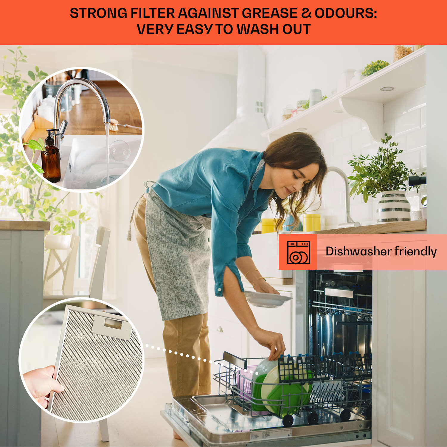 Vgradna napa Camila 52 cm 397 m³/h LED Touch iz nerjavečega jekla 52 cm | Črna