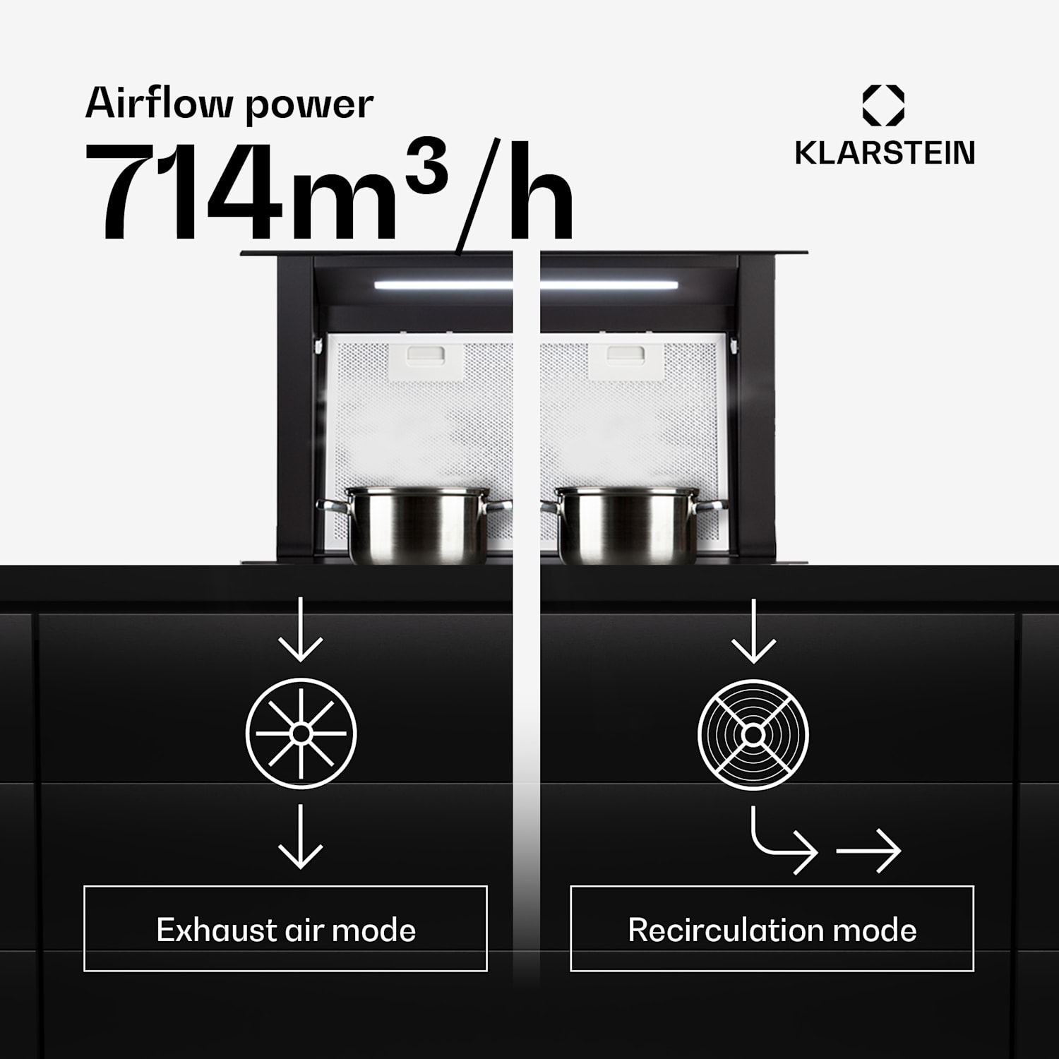 Royal Flush Eco afzuigkap 60 cm 576 m³/h A+  60 cm | Črna | Črna