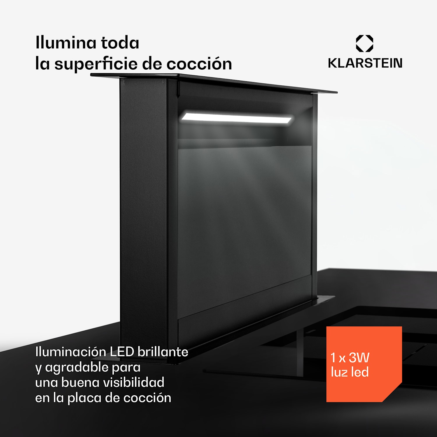 Royal Flush Eco Downdraft campana de extracción 90 cm 576 m³/h A+  90 cm | Negro | Negro