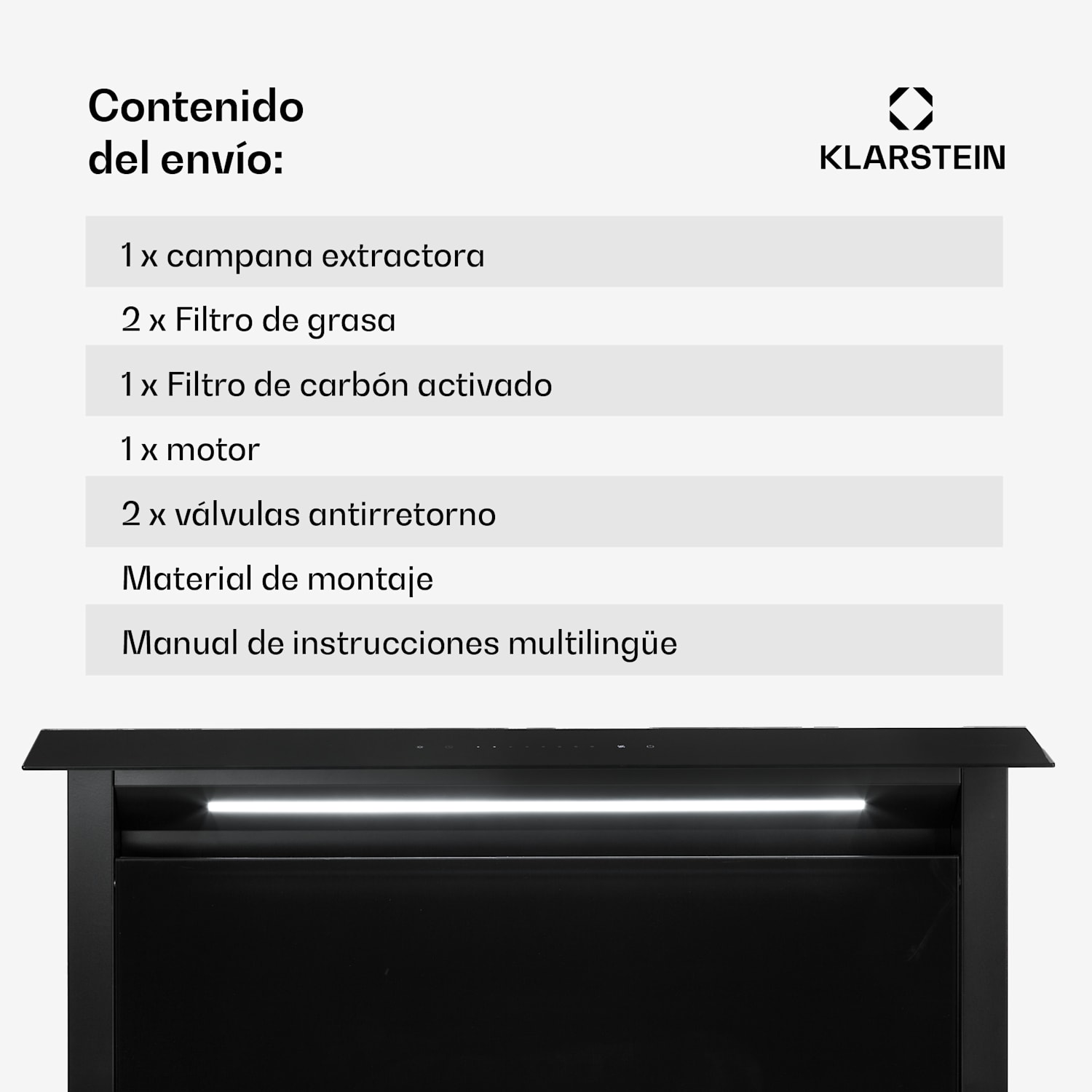 Royal Flush Eco Downdraft campana de extracción 90 cm 576 m³/h A+  90 cm | Negro | Negro