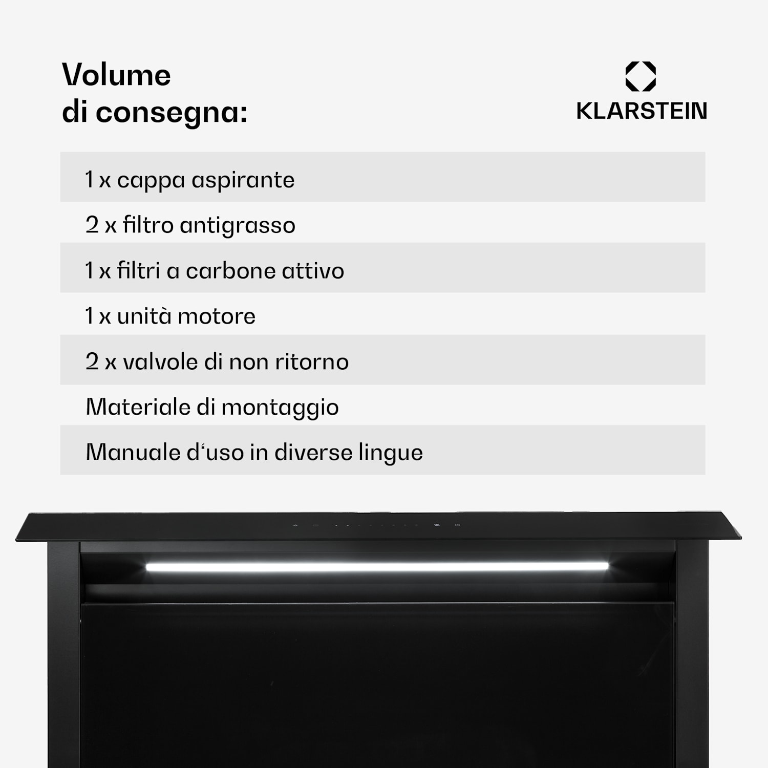 Royal Flush Eco cappa aspirante, 90 cm, 576 m³/h, A+  90 cm | Preto | Preto