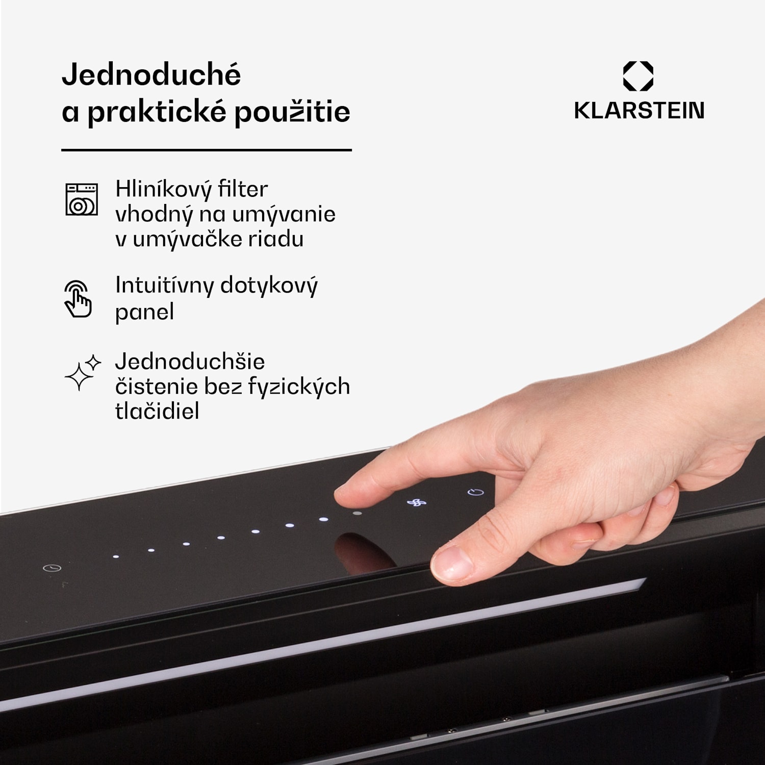 Royal Flush Eco, digestor, 90 cm, výsuvný, 576 m³/h, A+, čierny 