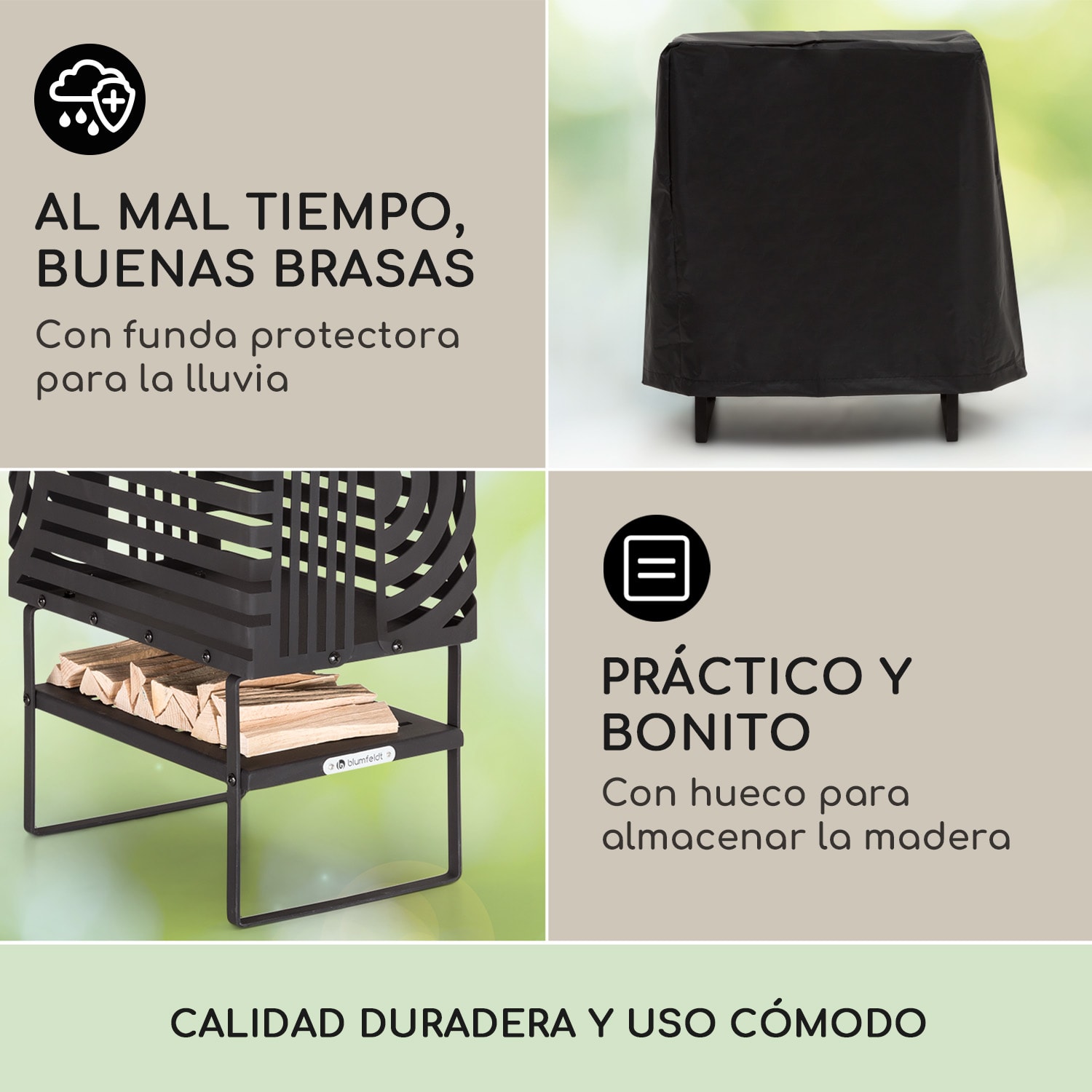 Cuenco para fuego Krakatoa de acero macizo bandeja de madera diseño cortado a láser   Small