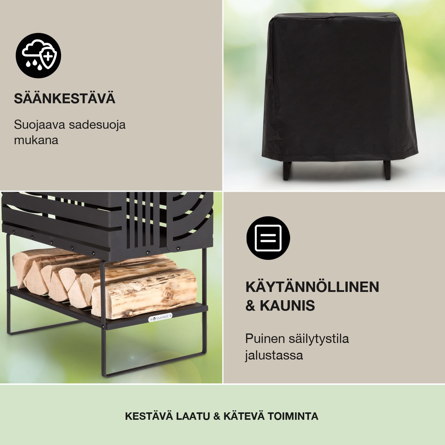 Krakatoa tulikori tukeva teräs puusäilö laserleikattu design  Medium