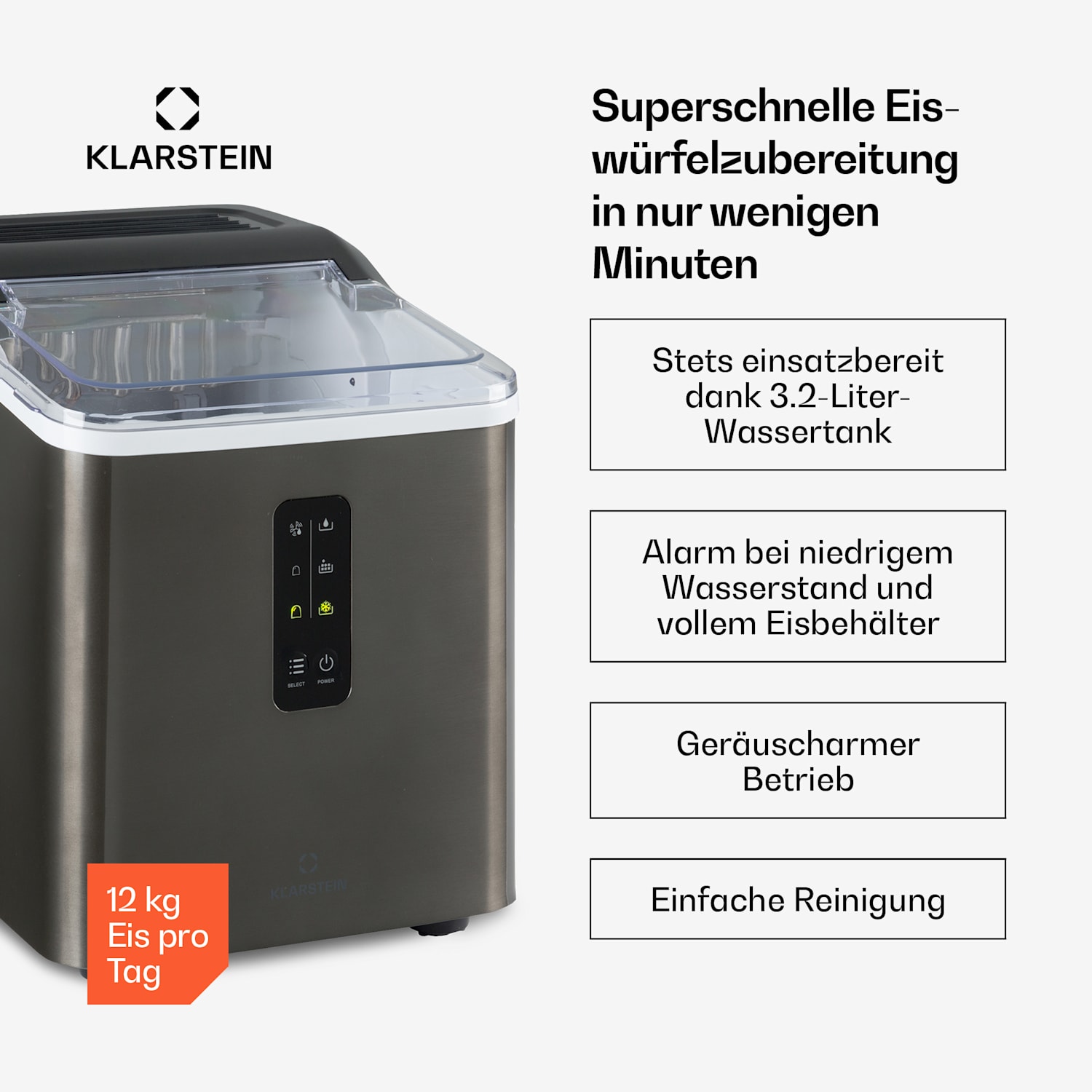 Albaron Supreme Eiswürfelmaschine Bullet 12kg/24h 1,5 Ltr Edelstahl 