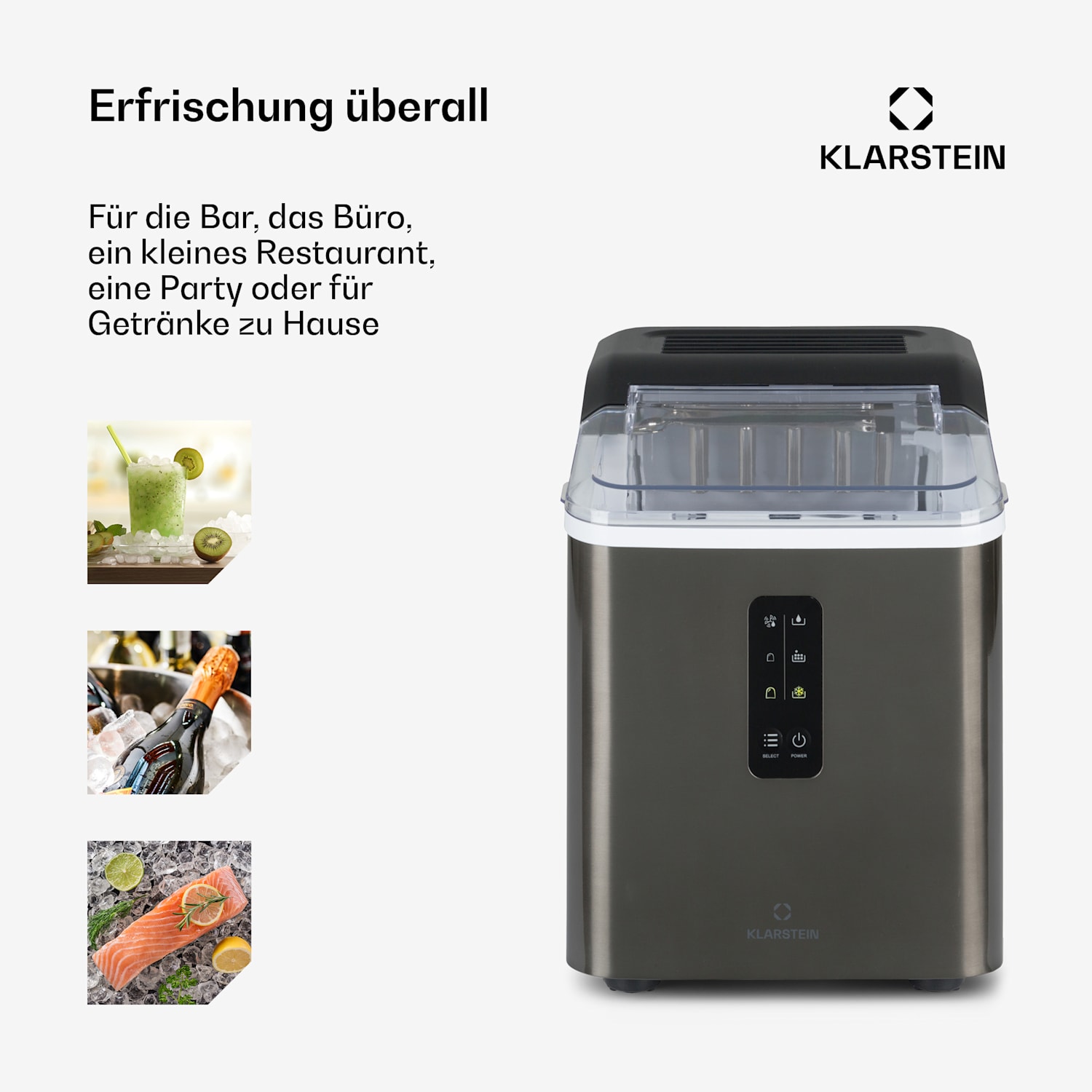 Albaron Supreme Eiswürfelmaschine Bullet 12kg/24h 1,5 Ltr Edelstahl 