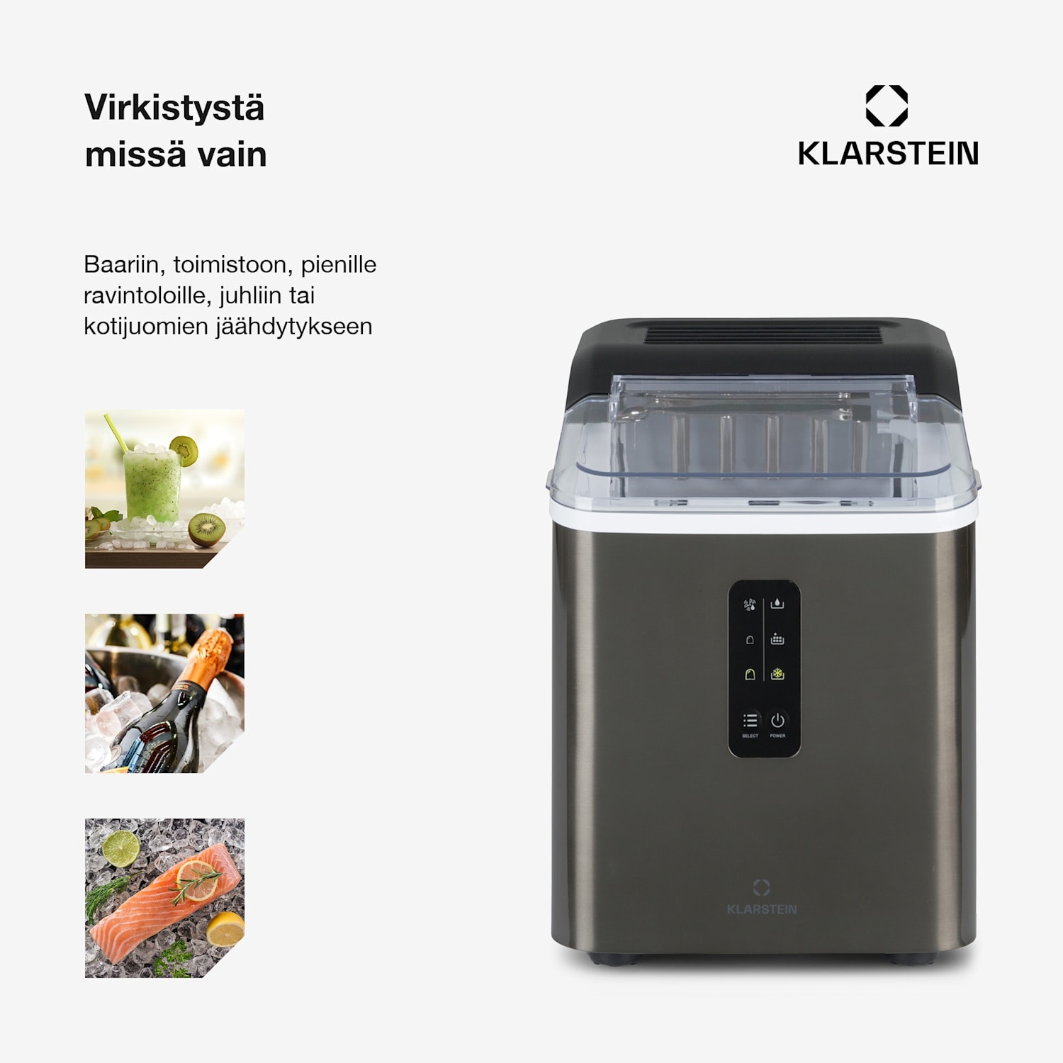 Albaron Supreme jääpalakone Bullet 12 kg/24 h 1,5 l ruostumaton teräs 