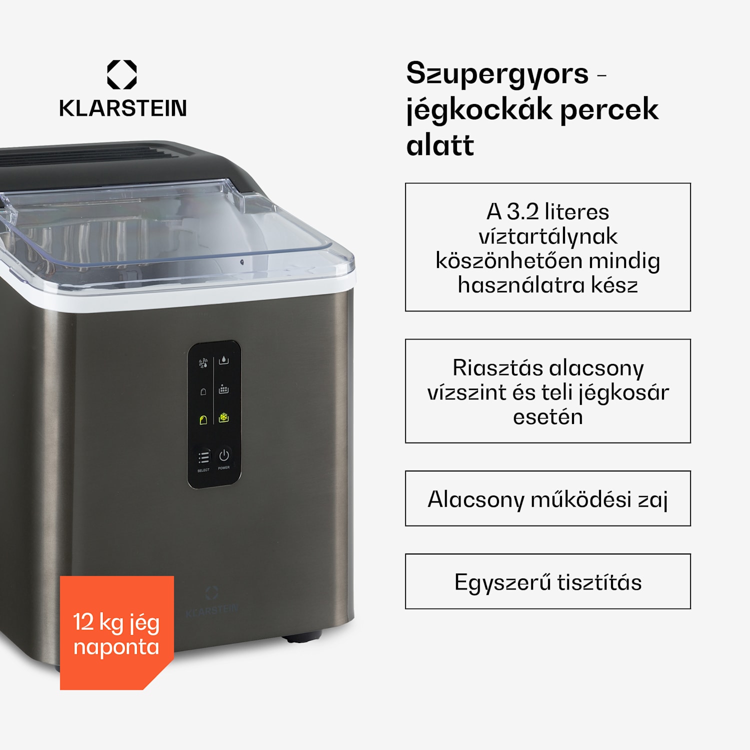 Albaron Supreme, jégkocka készítő, golyó alakú, 12 kg/24 h, 1,5 L tartály, rozsdamentes acél 