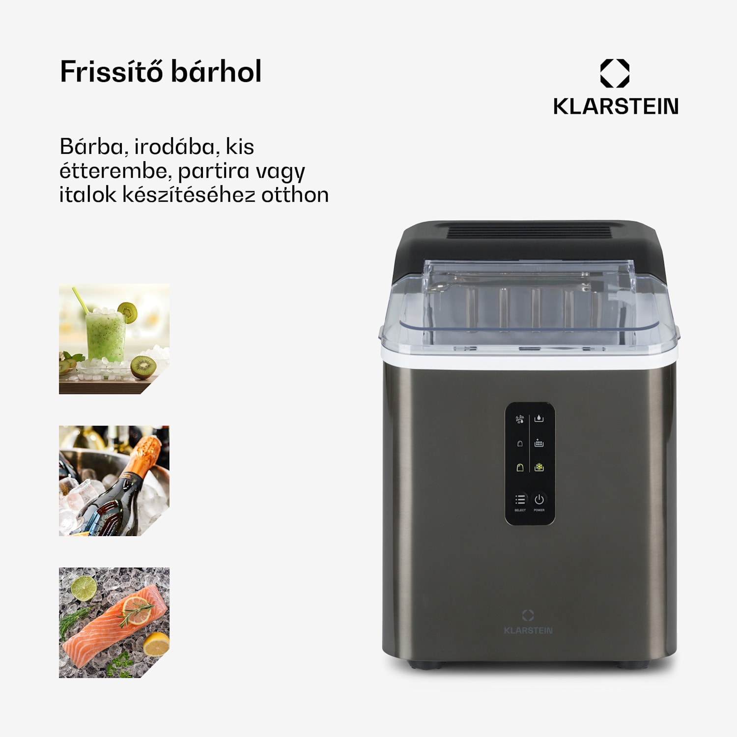 Albaron Supreme, jégkocka készítő, golyó alakú, 12 kg/24 h, 1,5 L tartály, rozsdamentes acél 