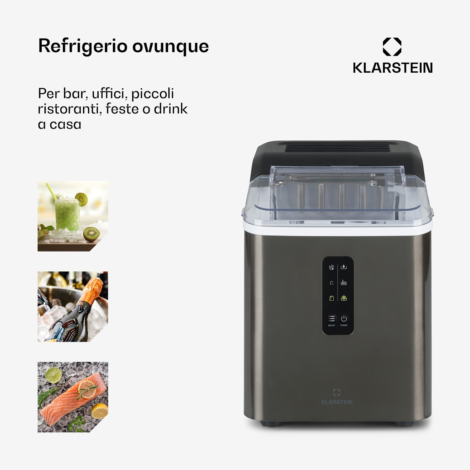 Albaron Supreme macchina per ghiaccio Bullet 12kg/24h 1,5 Ltr acciaio inossidabile 