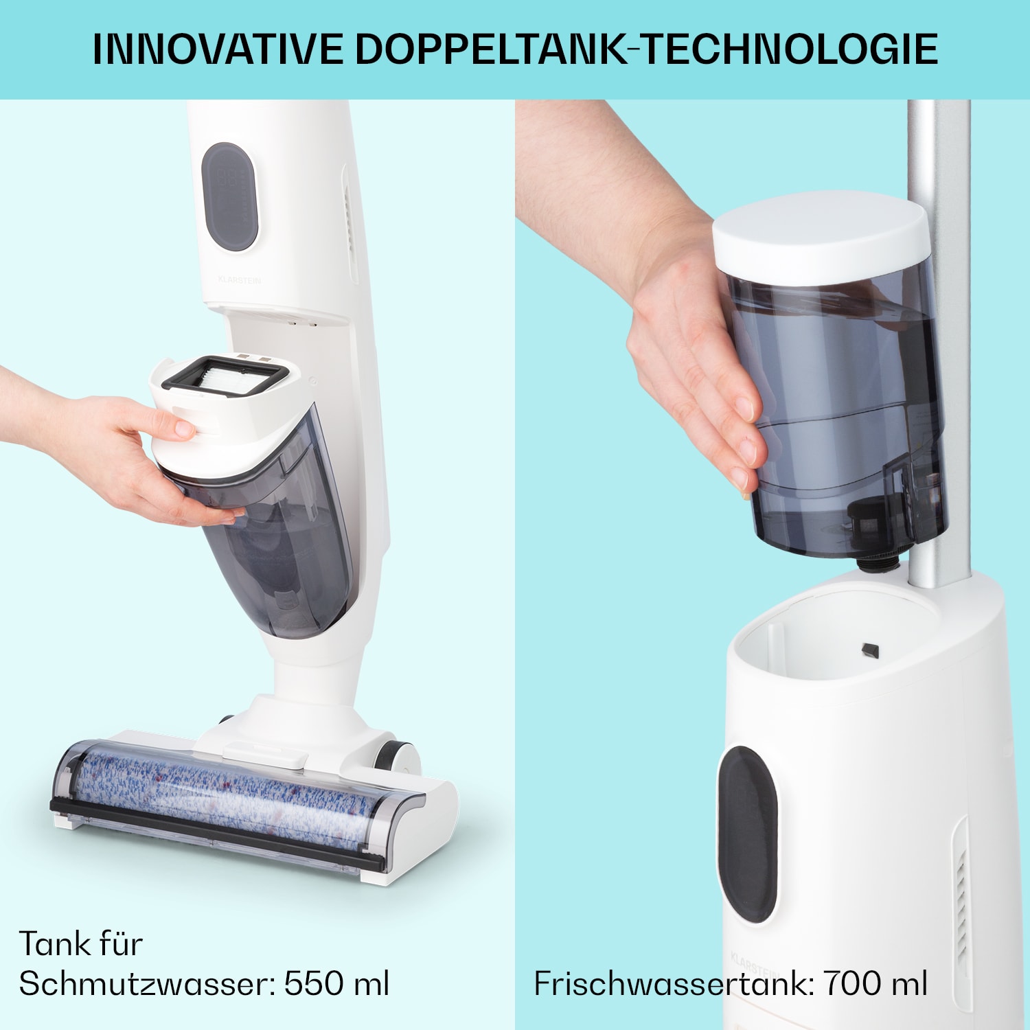 Caswell Nass-/Trockensauger kabellos akkubetrieben LED-Display 