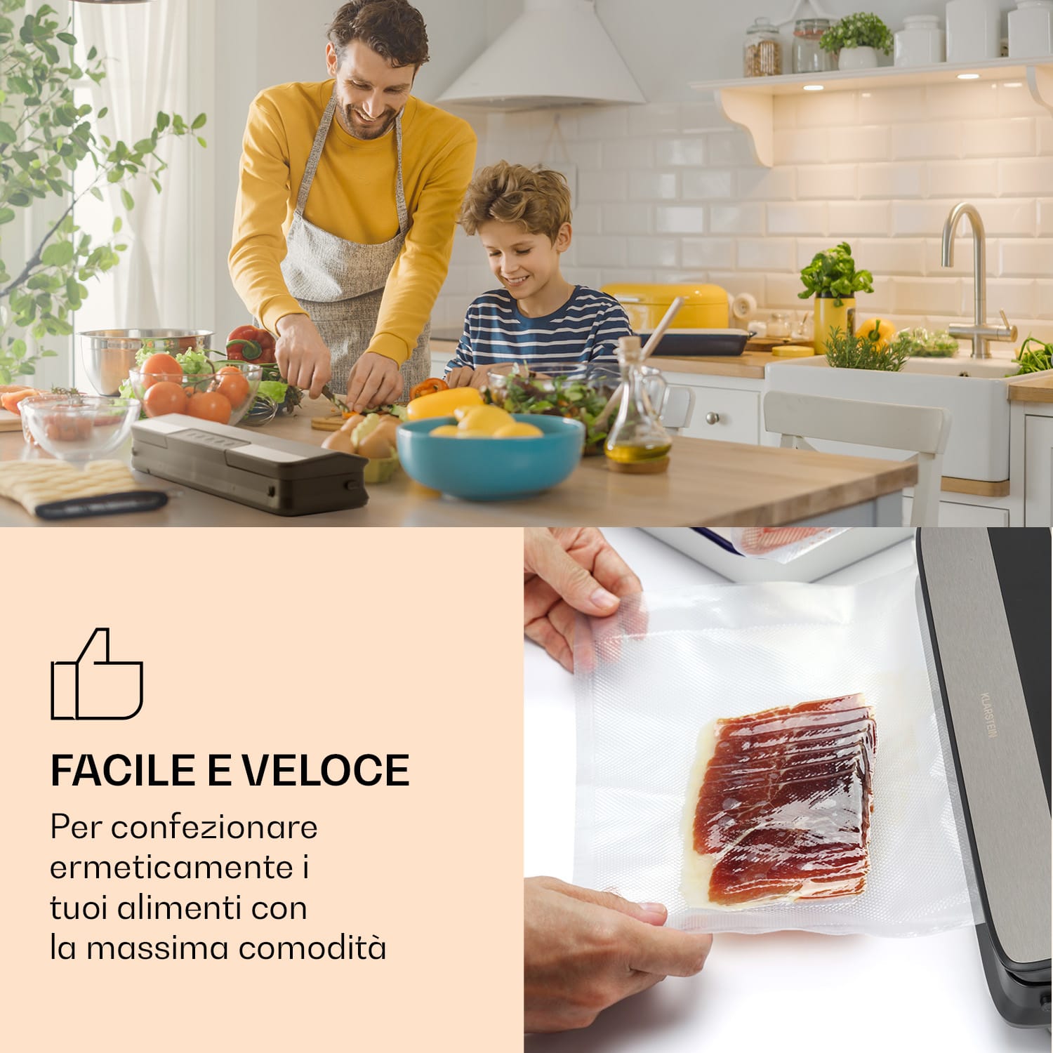 Forli - Sacchetti per sottovuoto, 2 rotoli, 28 x 300 cm ciascuno, resistenti, antistrappo, adatti alla cottura  