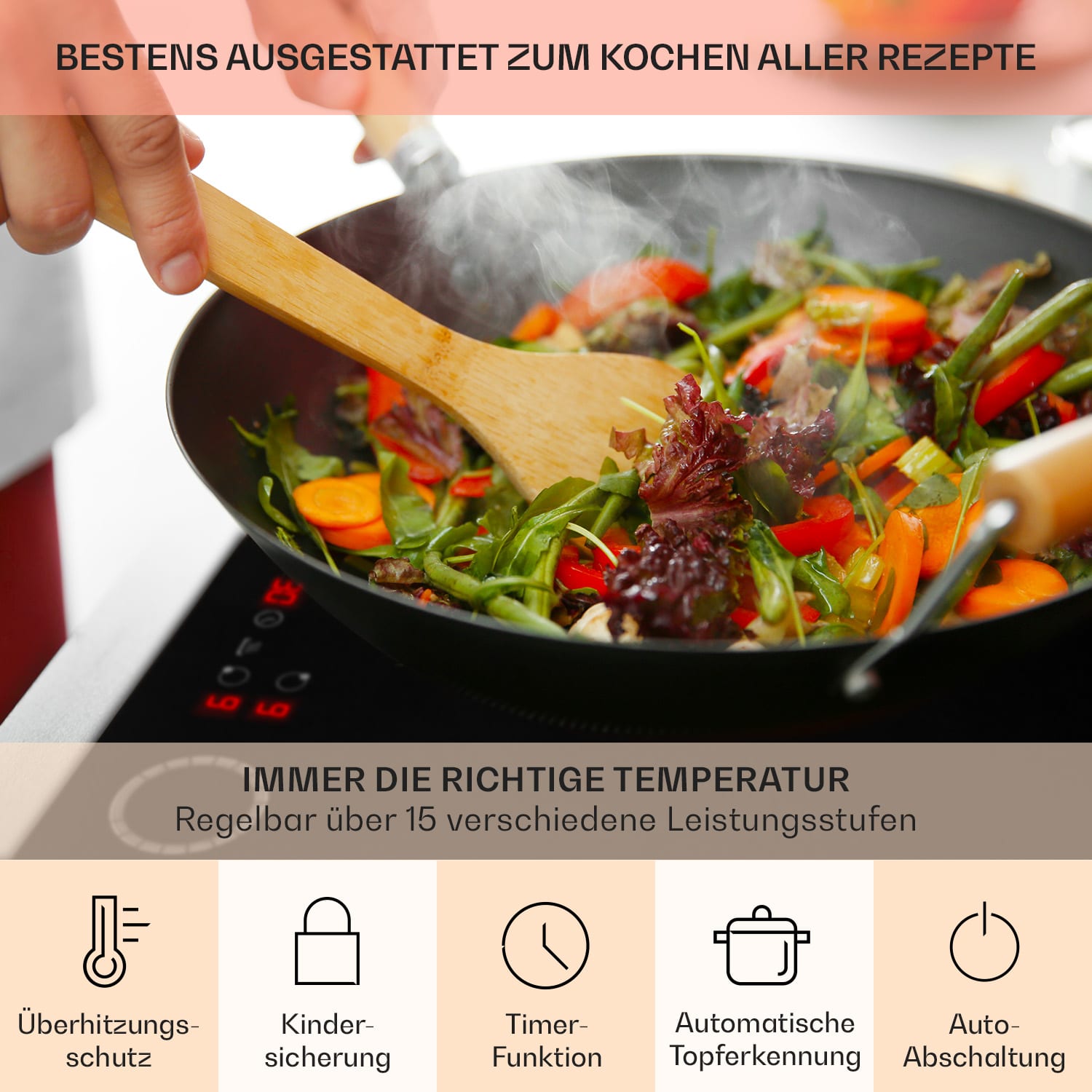 Magnichef 4 - Piano cottura a induzione da incasso, 4 zone, 7000 W, vetroceramica 