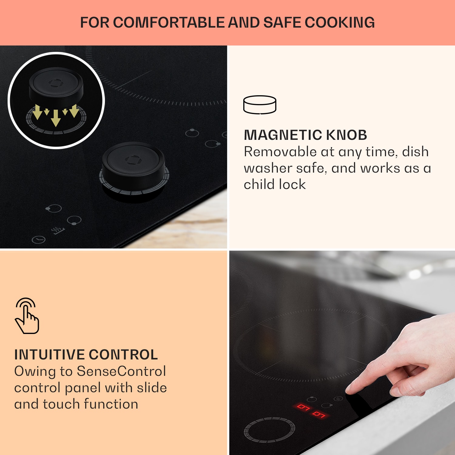 Magnichef 4, вграден индукционен плот, 4 зони, 7000W, стъклокерамика 