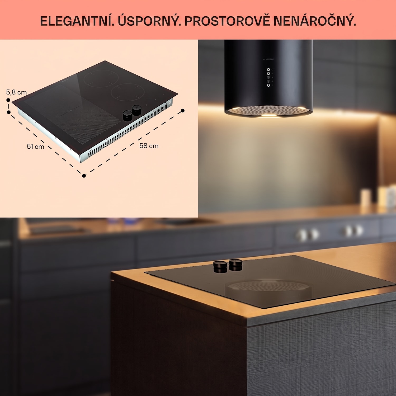Magnichef 4 Flex, indukční varná deska, vestavná, 7000 W, 4 zóny, sklokeramika 