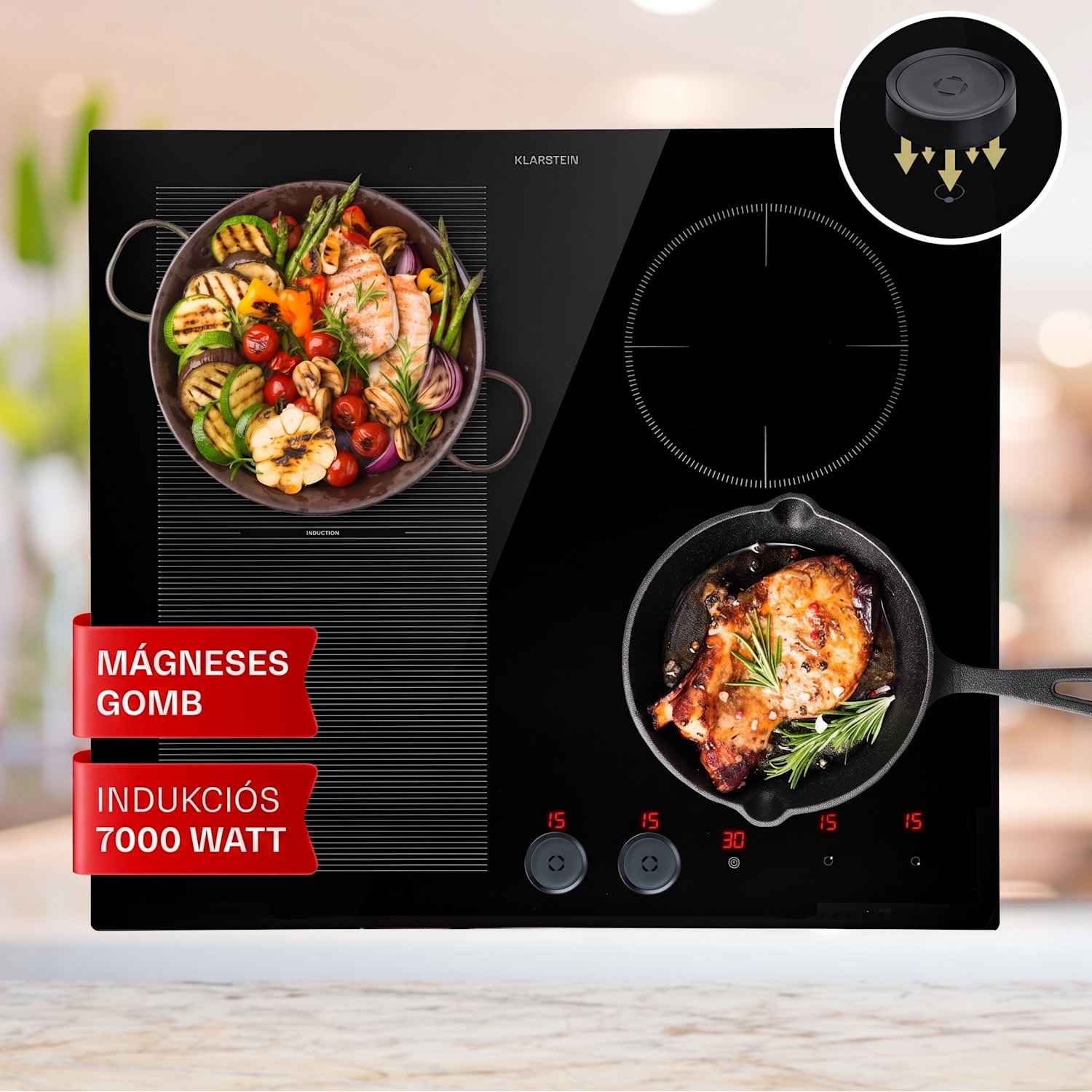 Magnichef 4 Flex, beépített indukciós főzőlap,7000 W, 4 zóna, üvegkerámia 