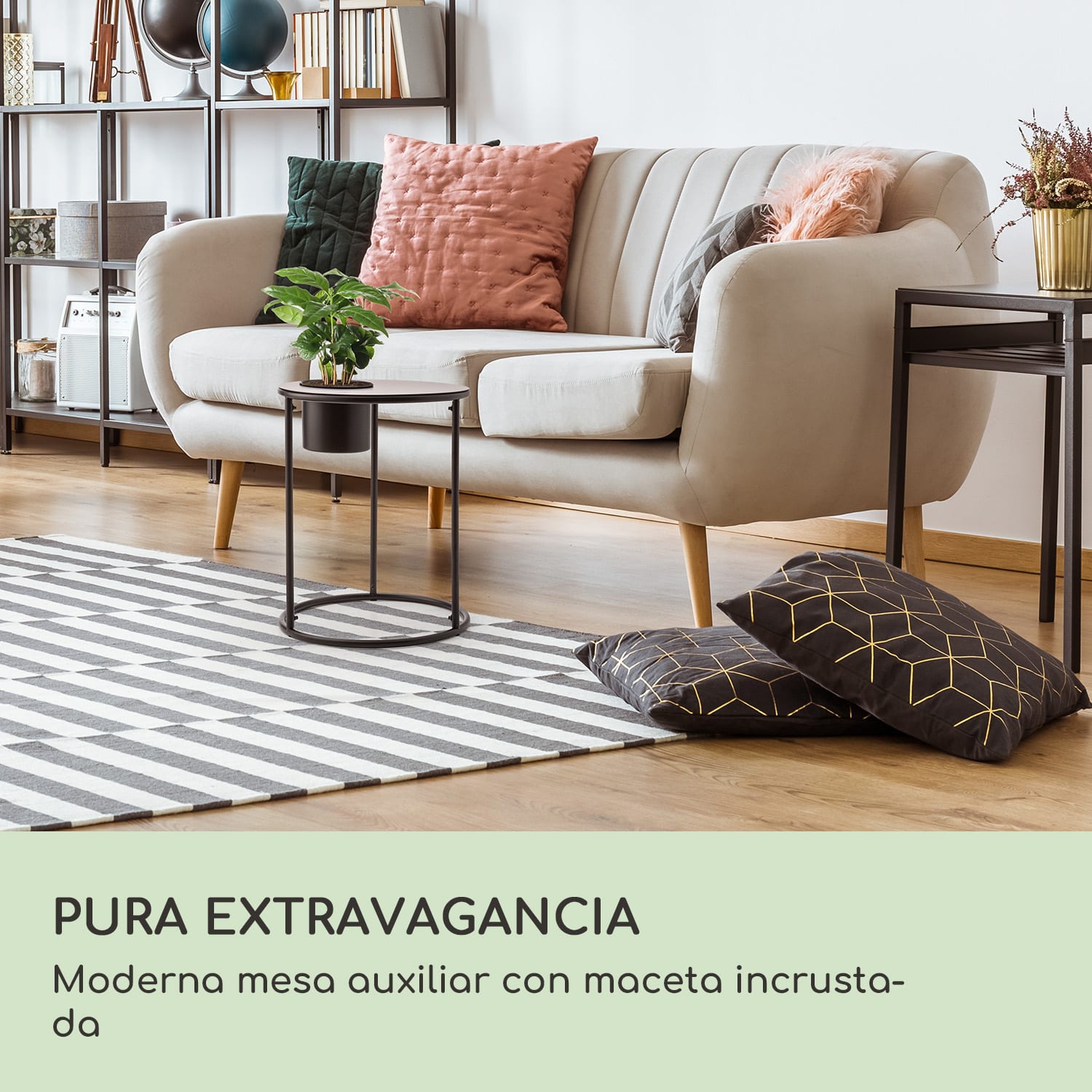 Irvine Mesa auxiliar con maceta 41 x 50 cm (Ø x alto) Acero recubierto en polvo 