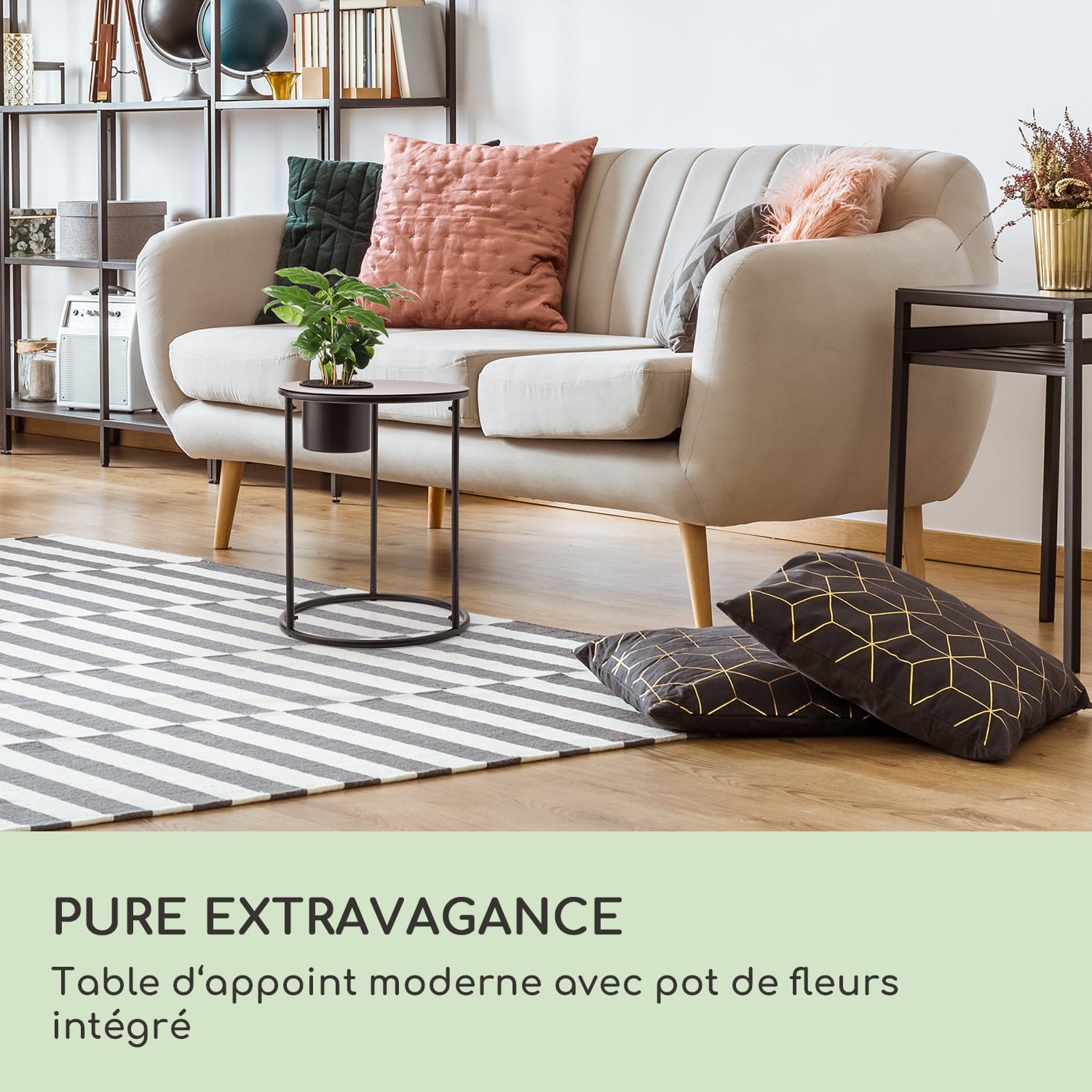 Irvine bijzettafel met bloempot 41 x 50 cm (ØxH) staal met poedercoating 