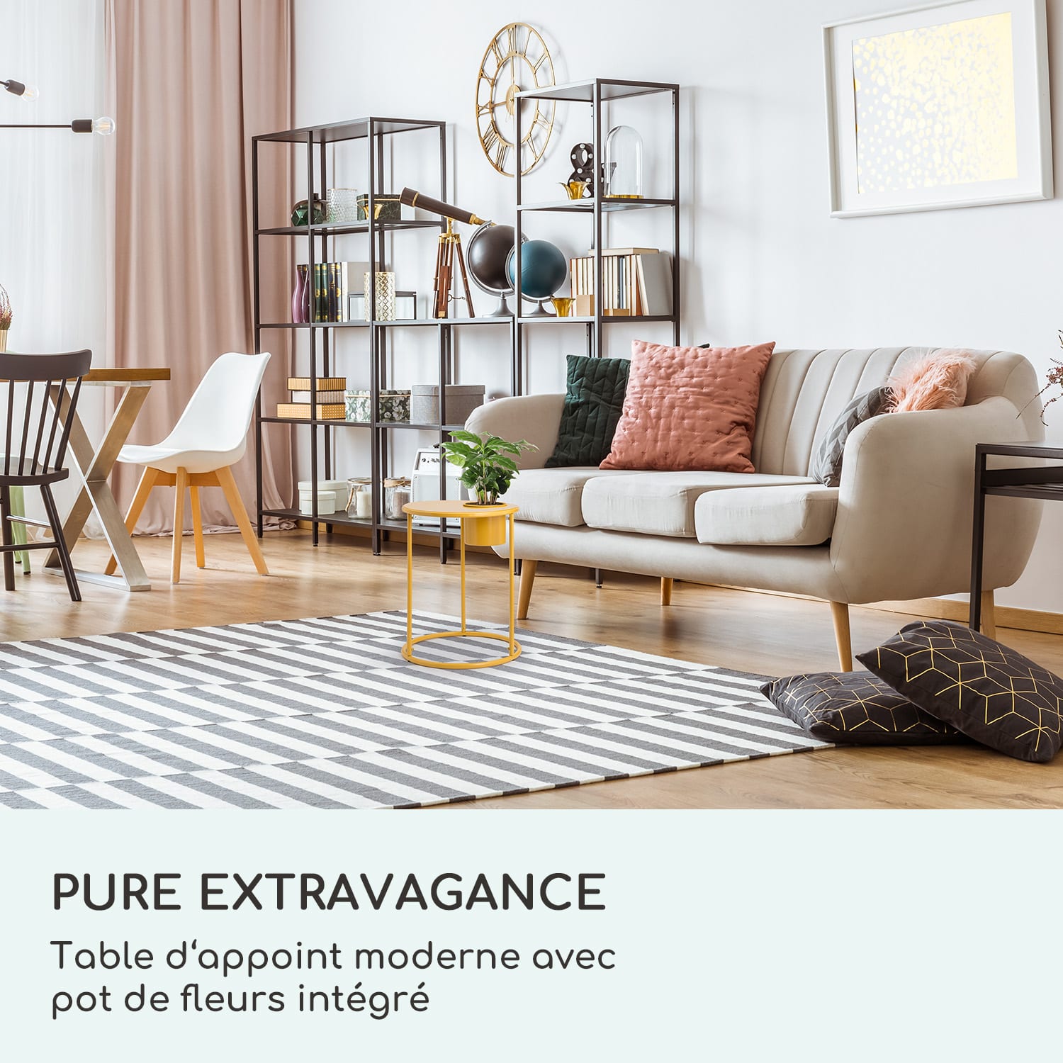 Irvine bijzettafel met bloempot 41 x 50 cm (ØxH) staal met poedercoating 