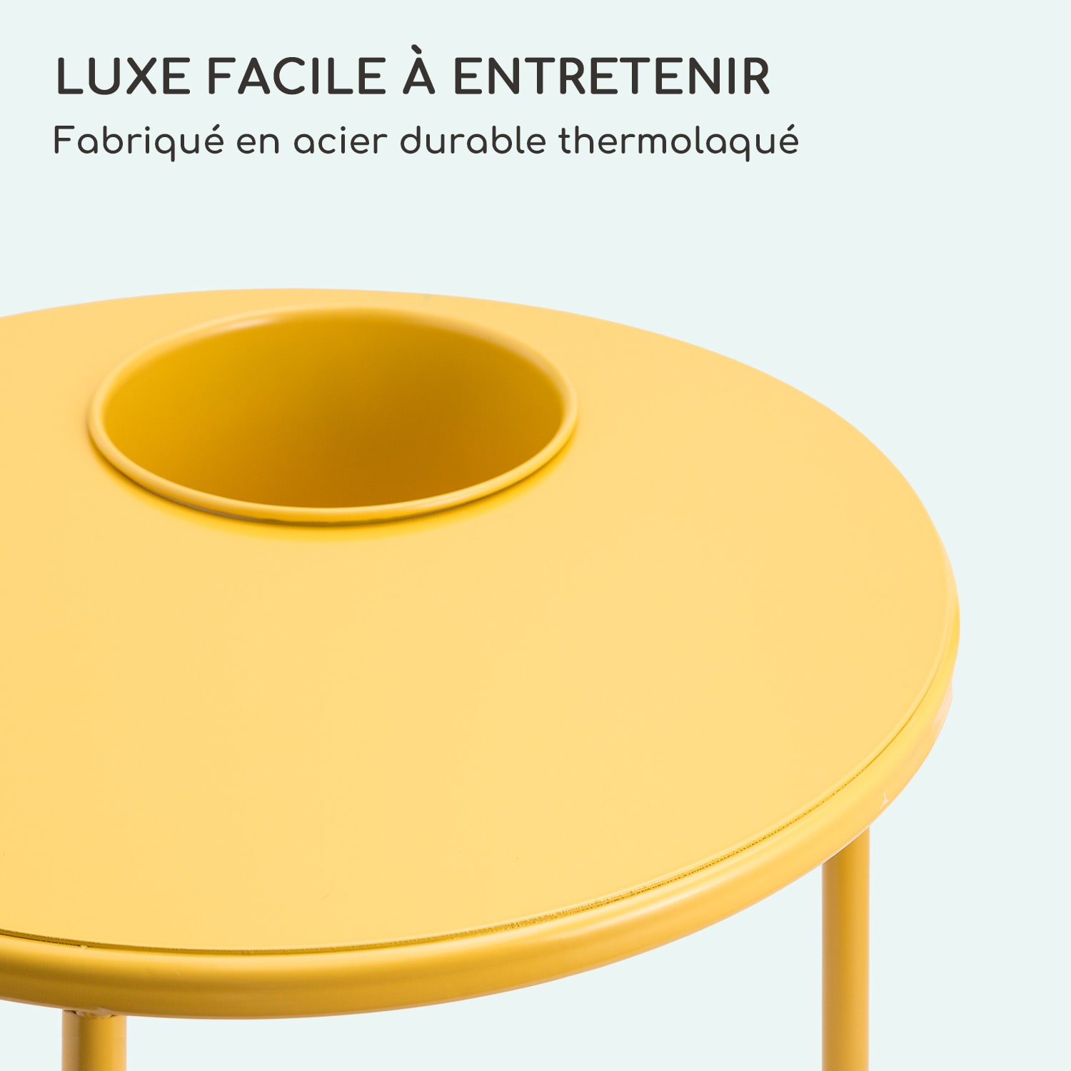 Irvine table basse avec pot de fleurs 41 x 50 cm (ØxH) acier thermolaqué 