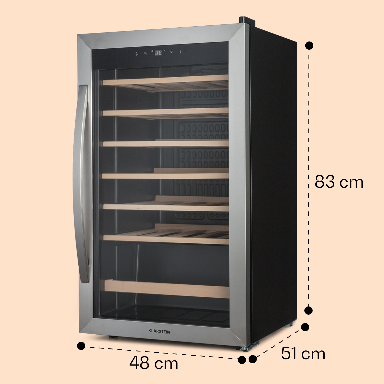 Vinamour 32 Duo nevera para vinos 1 zonas 95 L/36 botellas 4-18°C Touch 32 botellas
