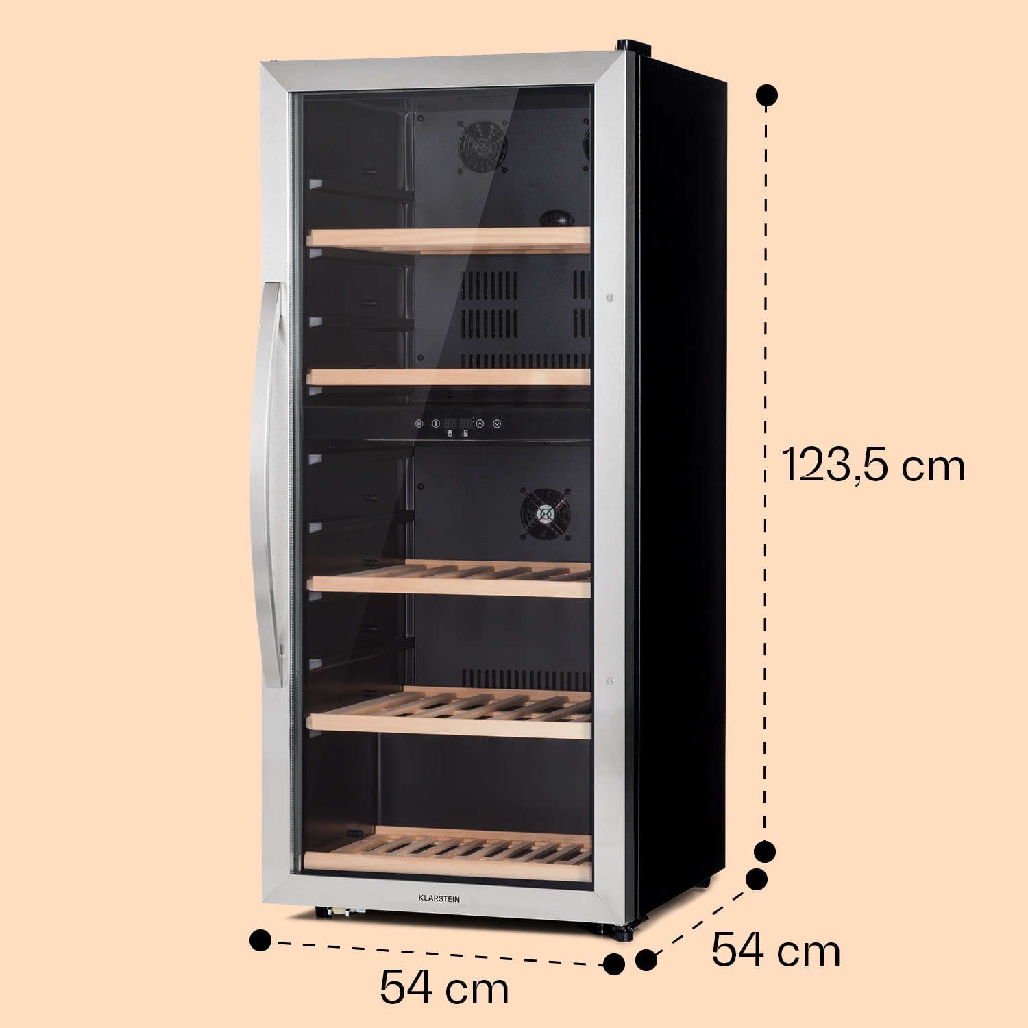 Vinamour 66 Duo, chłodziarka do wina, 2 strefy, 204 l, 79 butelek, 5-18°C, sterowanie dotykowe