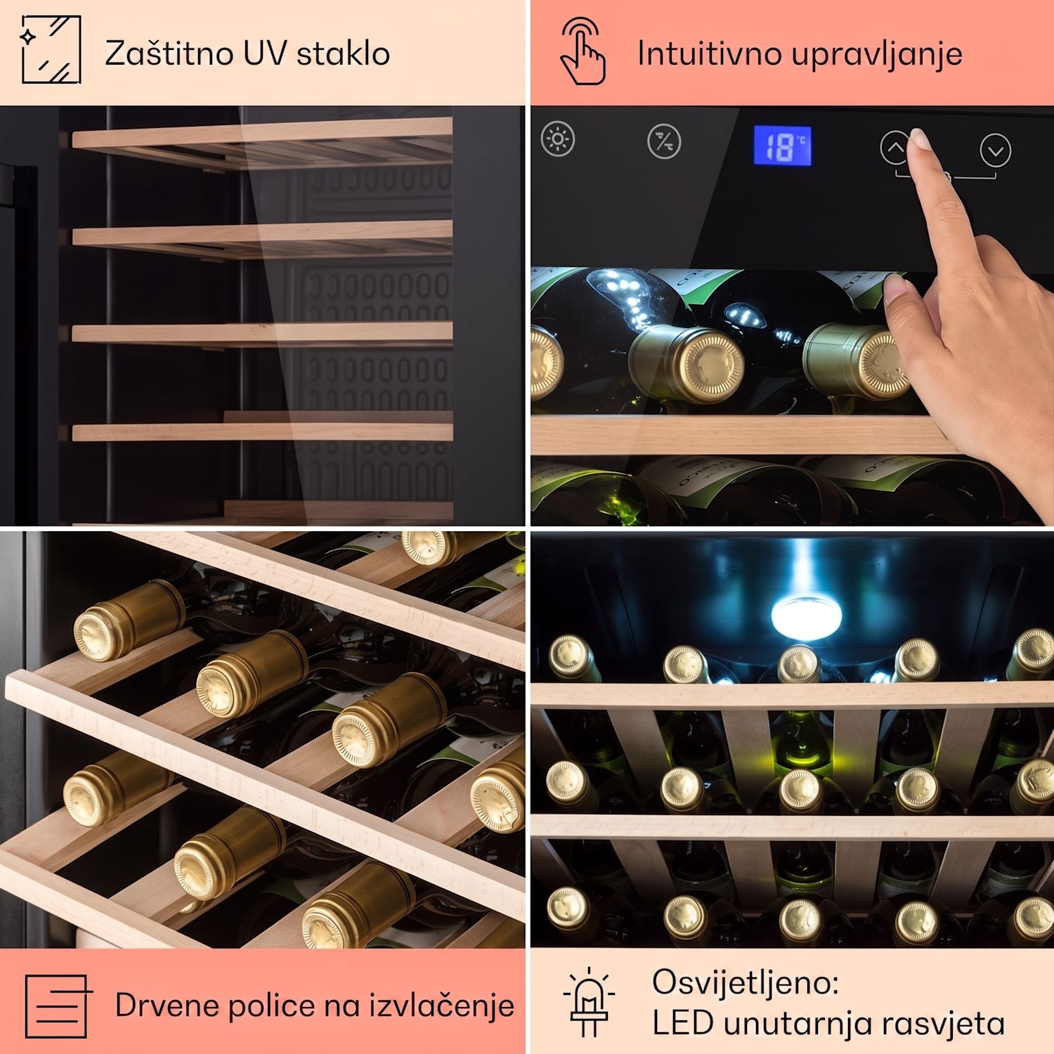Barossa 32 Uno, vinska vitrina, 1 zona, 95 litara/36 boca, zaslon osjetljiv na dodir 1 | 36 boca