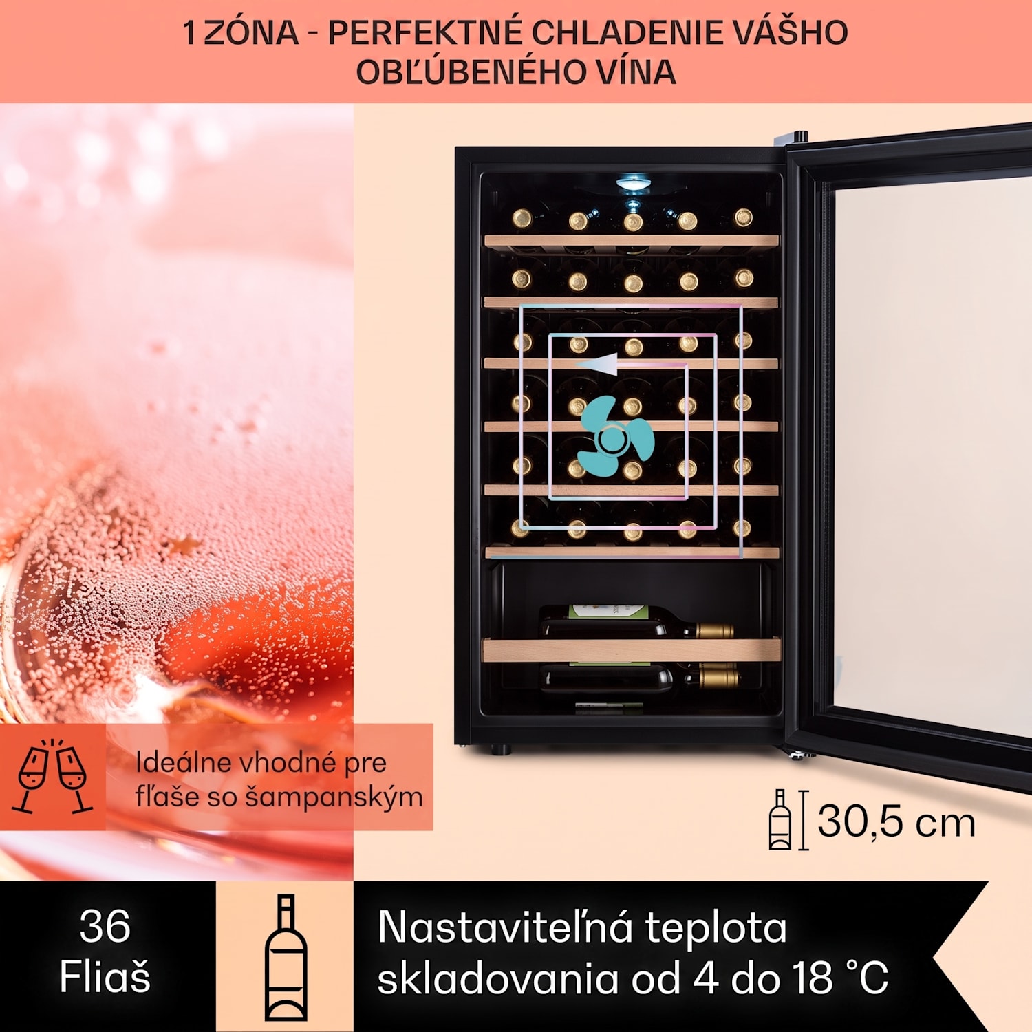 Barossa 32 Uno, vinotéka, 95 l, 36 fliaš, 1 zóna, dotykový displej 1 chladiaca zóna | 36 fliaš