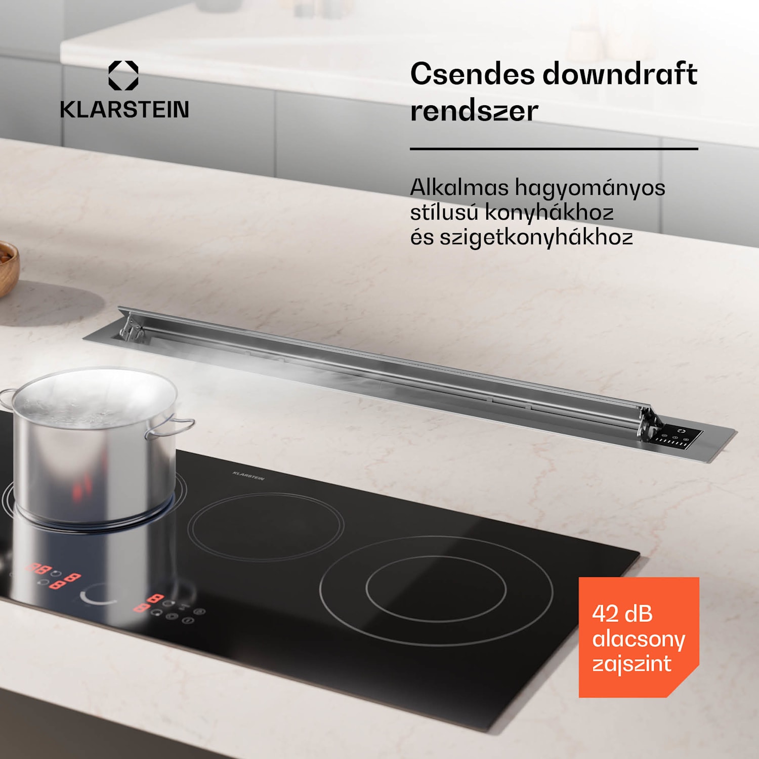 Brisa, páraelszívó 90 cm, kihúzható, rozsdamentes acél, 710 m³/h, A+ 90 cm | Rozsdamentes acél