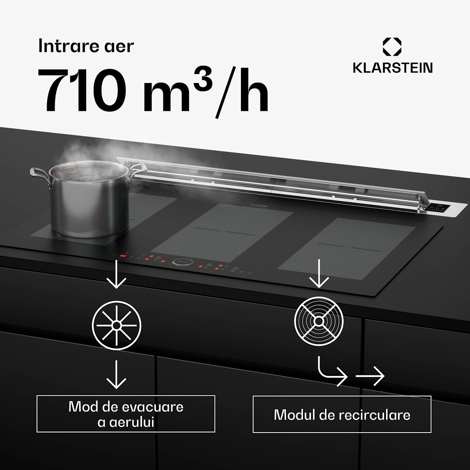 Brisa, hotă 90 cm, oțel inoxidabil, 710 m³/h, A+ 90 cm | Oțel inoxidabil