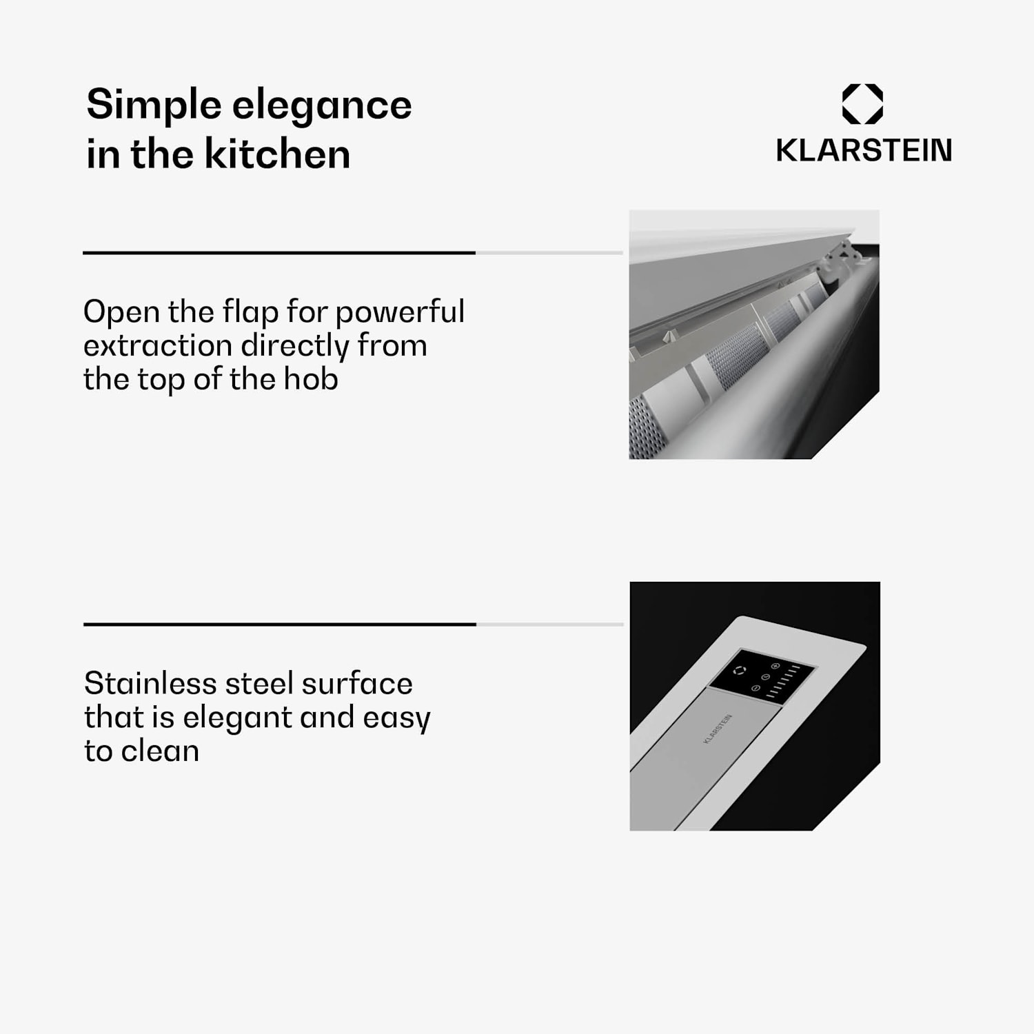 Exaustor retrátil em aço inoxidável Brisa 680 m³/h A+ 90 cm | Aço Inoxidável